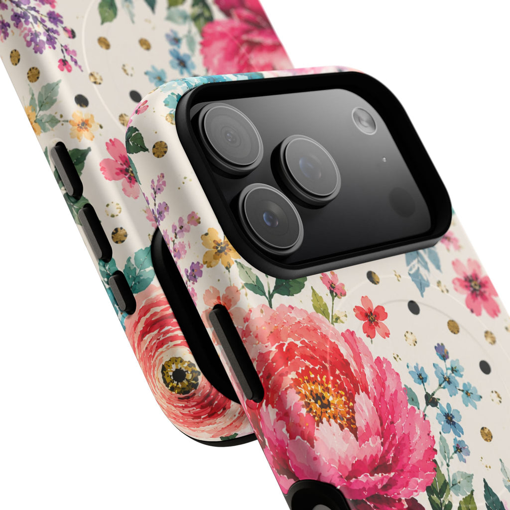 Watercolor Floral Peonies phone case | magnetic slim protective case