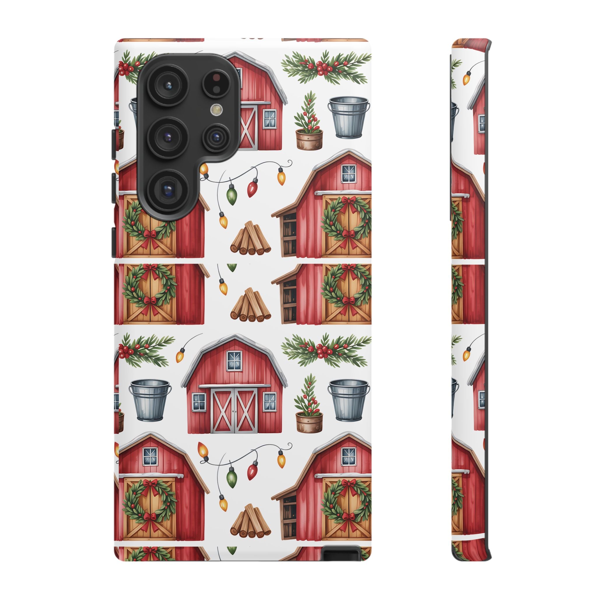 Farmhouse Christmas Design Phone Case - Stylish, Protective Cover for All Models Gift for Mom Accessory Gift for Her