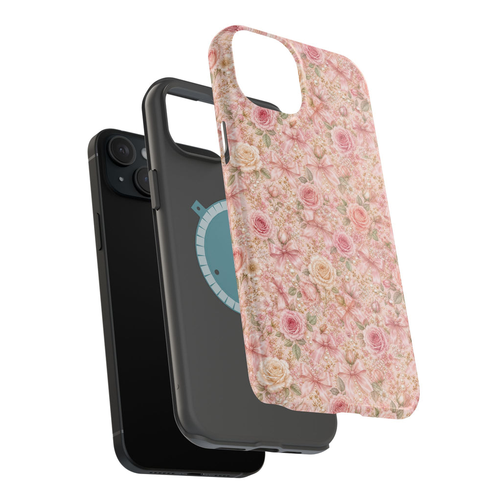 Floral Rose Pattern Magnetic Impact-Resistant Phone Case iPhone and Samsung