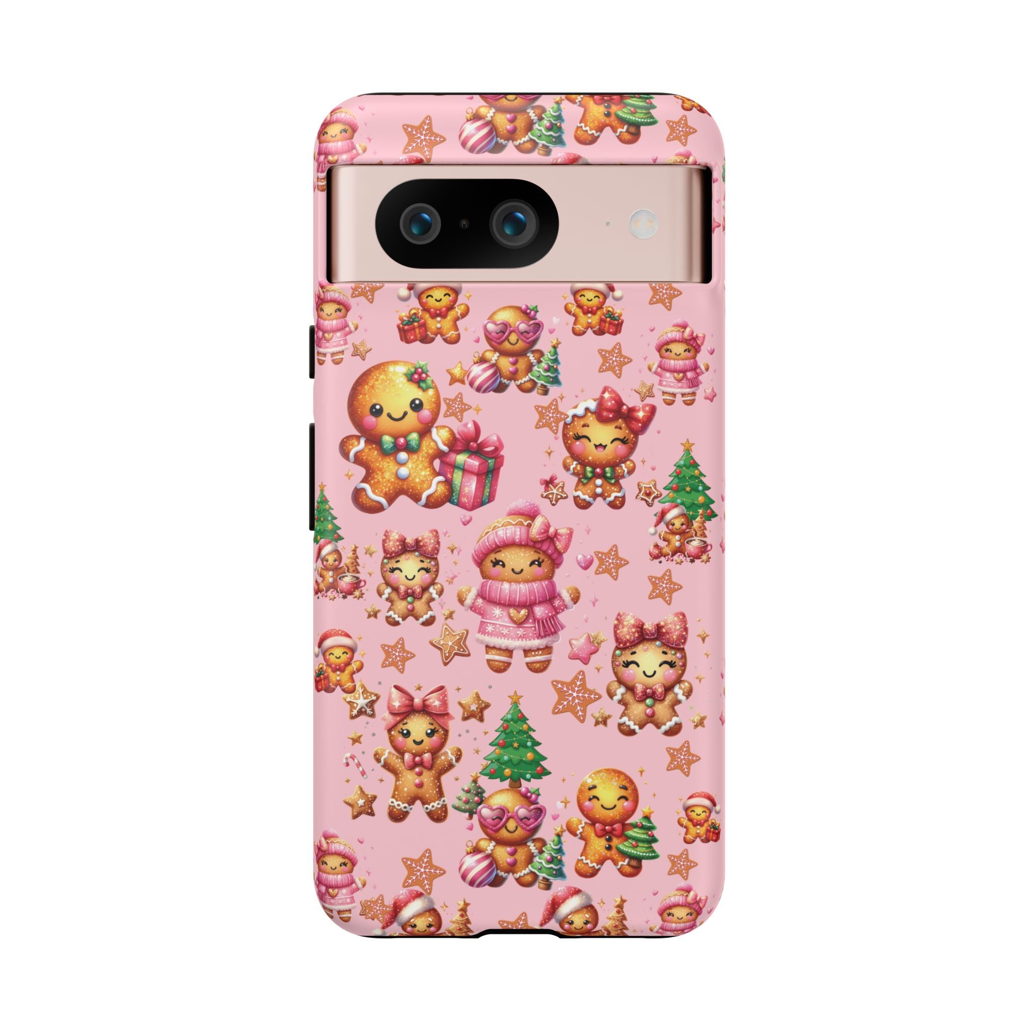 Adorable Pink Gingerbread Girl Phone Case Girly Holiday Vibes, Sweet Christmas Aesthetic, Cute & Festive Gift Idea for Her, Fun Protective Cover