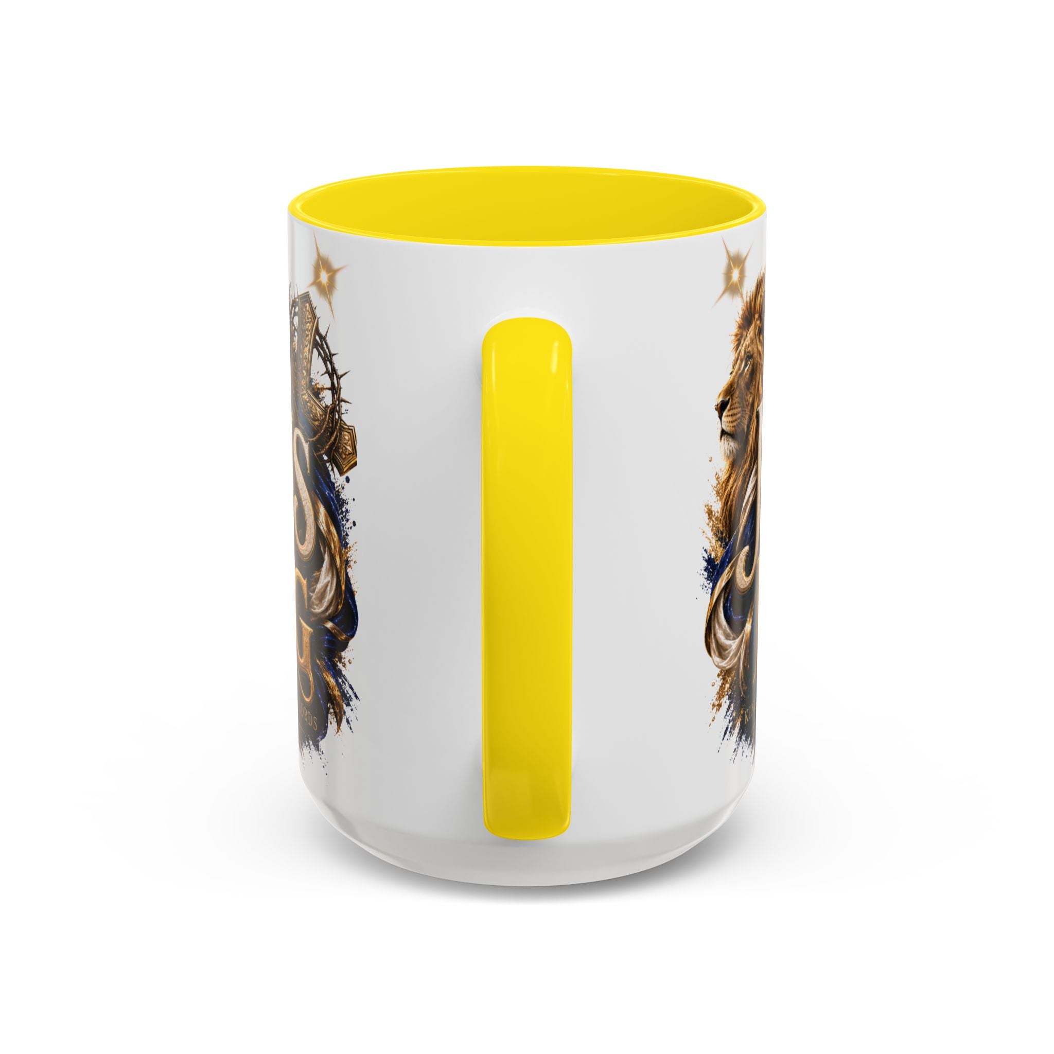 Jesus Is King Coffee Mug Christian Faith Accent Mug (11/15oz) Gift for Dad Mom