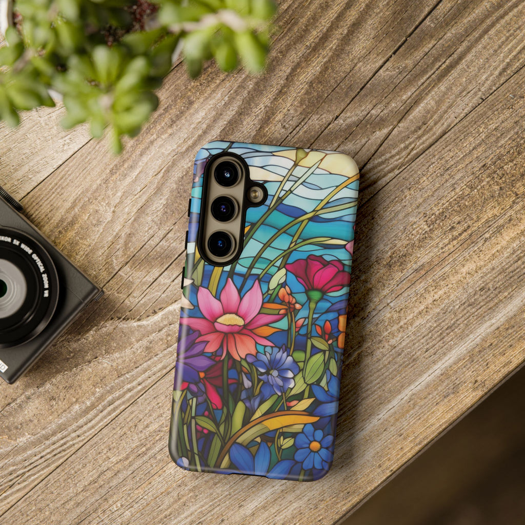 Wildflowers Stain Glass Illusion Phone Case Unique Holiday Protection for Your Device | Stylish & Durable Cover Gift for Her Phone 15, Samsung iPhone Samsung Accessory Gift for Her