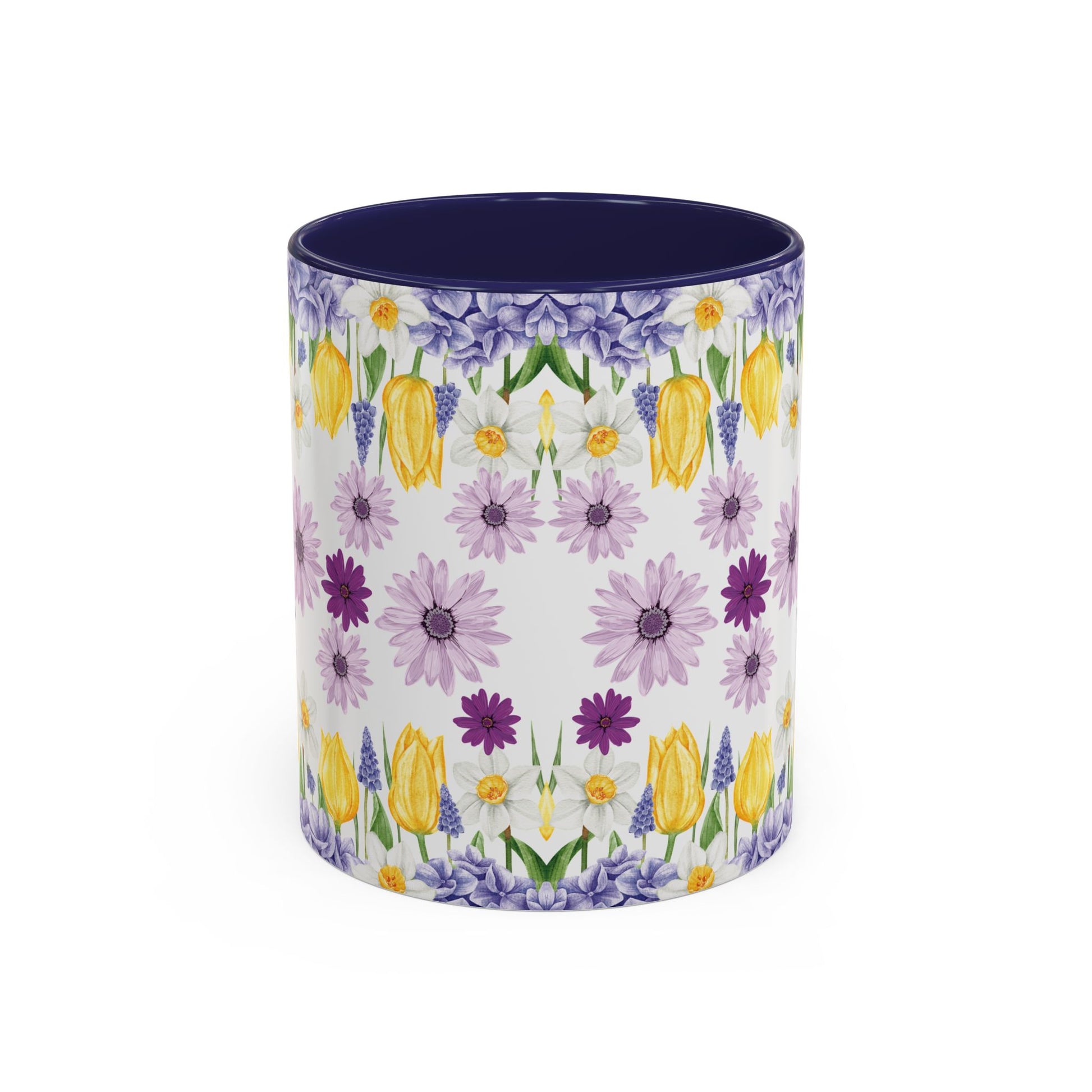 Botanical Floral Mug  Lavender & Yellow Flowers, Ceramic 11oz & 15oz Cup, Ideal Gift for Coffee Lovers, Mother's Day, or Cozy Spring Mornings