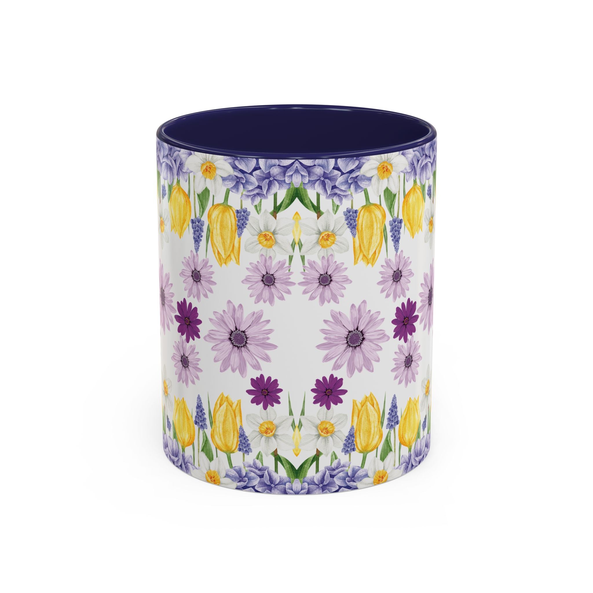 Botanical Floral Mug  Lavender & Yellow Flowers, Ceramic 11oz & 15oz Cup, Ideal Gift for Coffee Lovers, Mother's Day, or Cozy Spring Mornings
