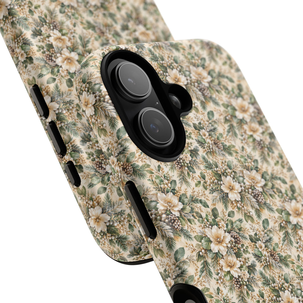 Sage Green & Champagne Floral MagSafe Tough Phone Case