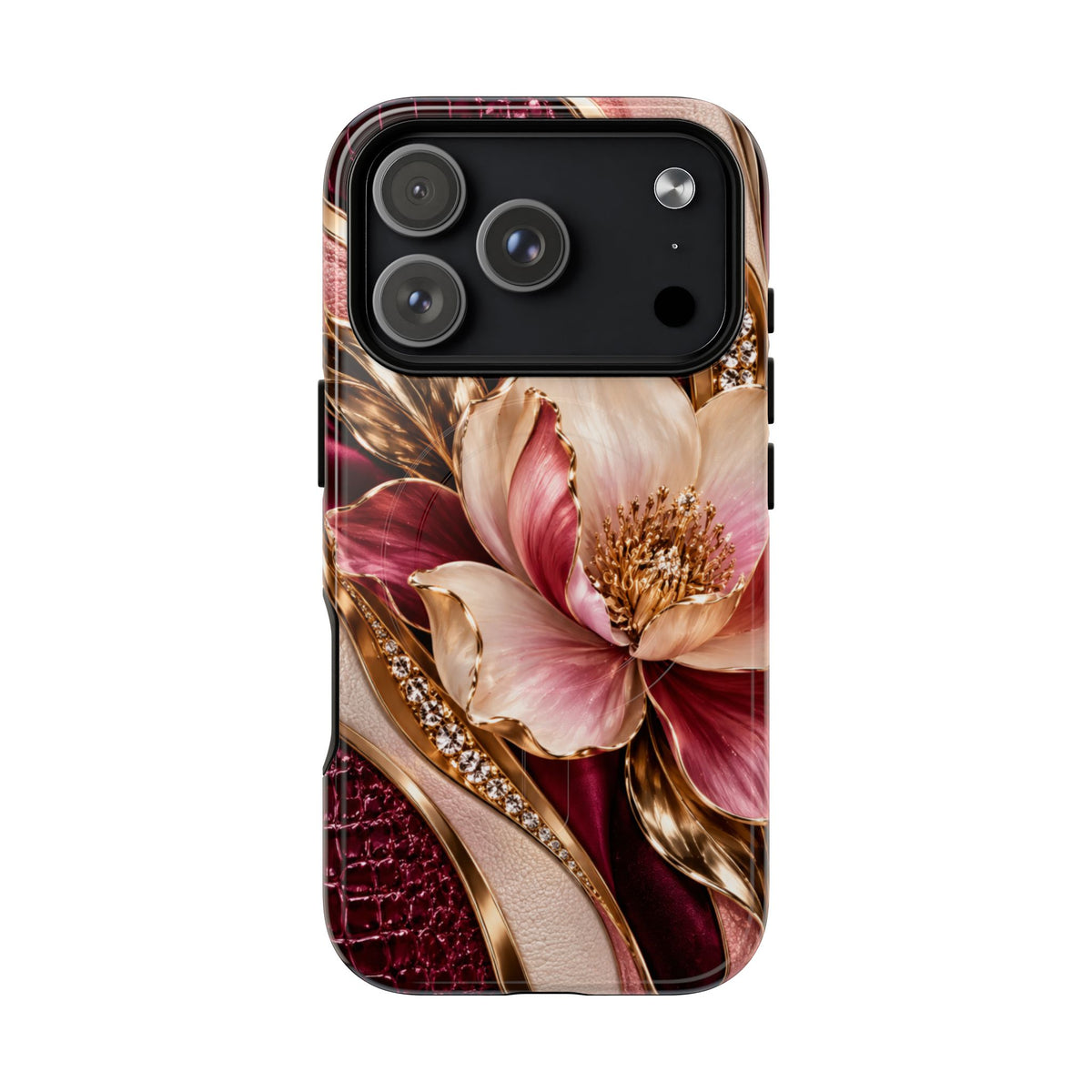 Magnetic Tough Phone Case — Vintage Rose Floral Armor