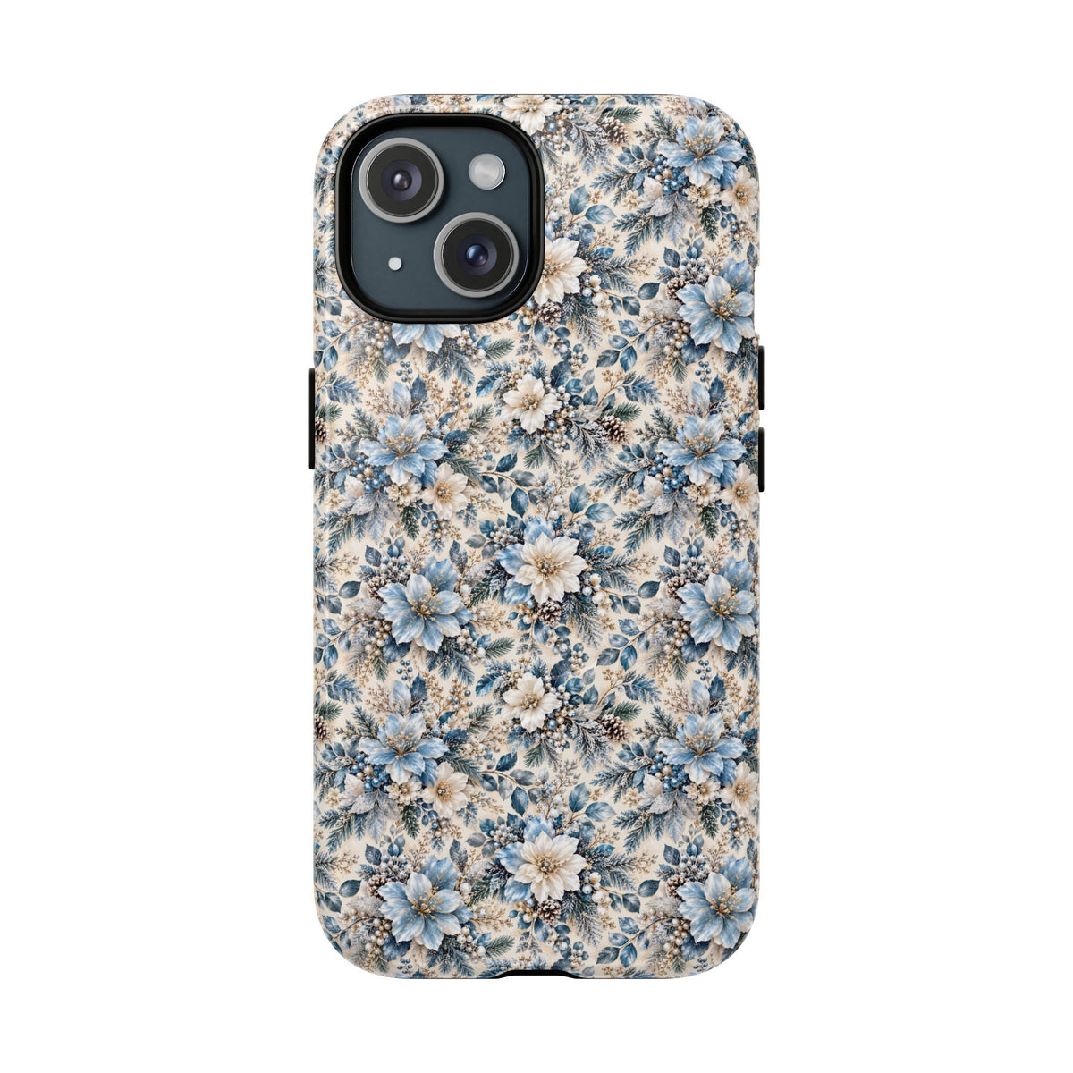 Icy Blue Floral MagSafe Tough Phone Case