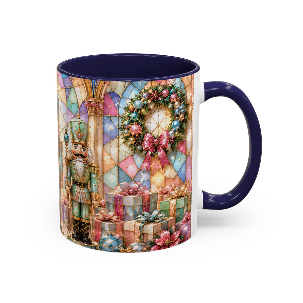 Nutcracker Christmas Coffee Mug – Festive Stained-Glass Holiday Accent Cup (11/15oz) Gift for Her