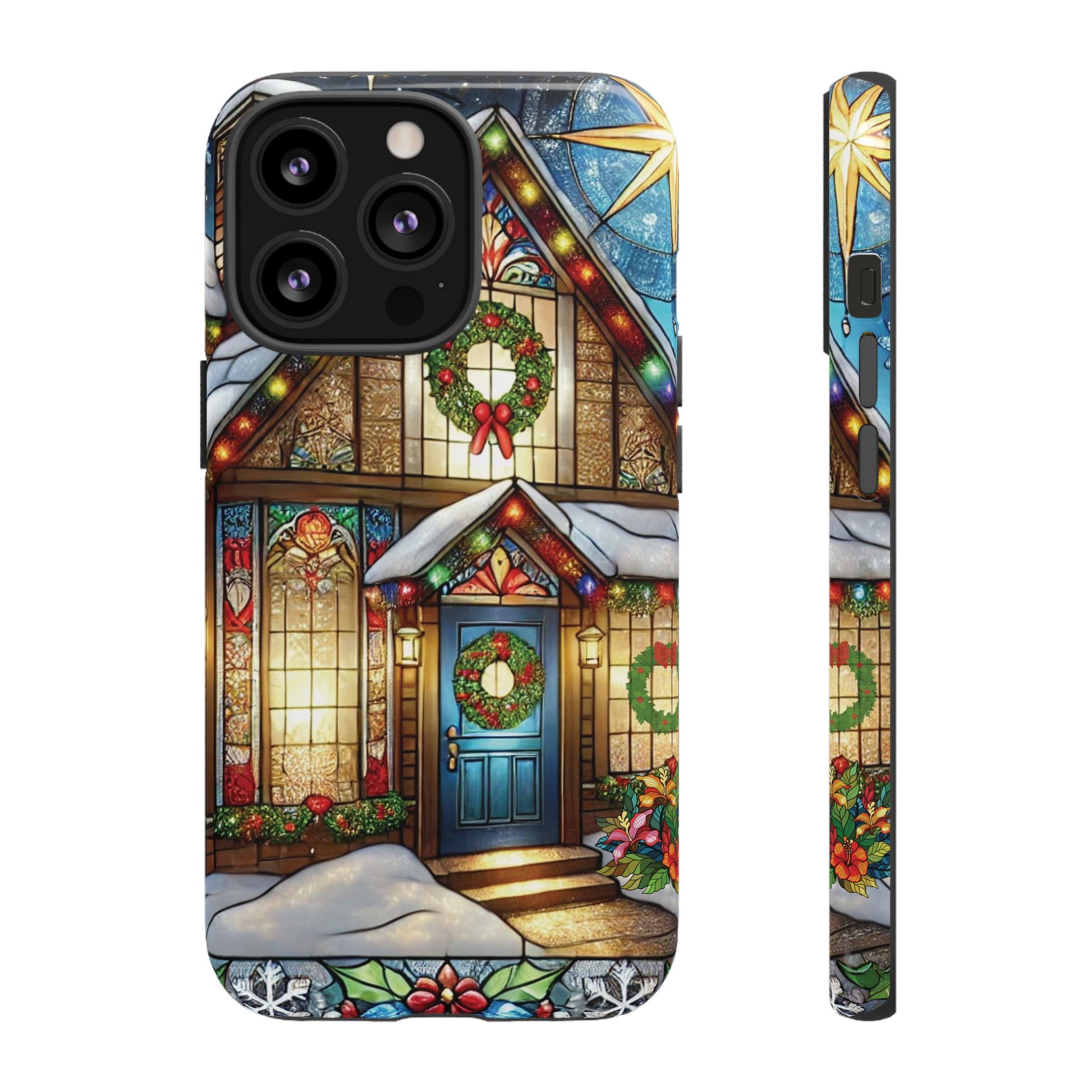 Stain Glass Christmas Phone Case Unique Holiday Protection for Your Device | Stylish & Durable Cover Gift for Her Phone 15, Samsung iPhone Samsung Accessory Gift for Her