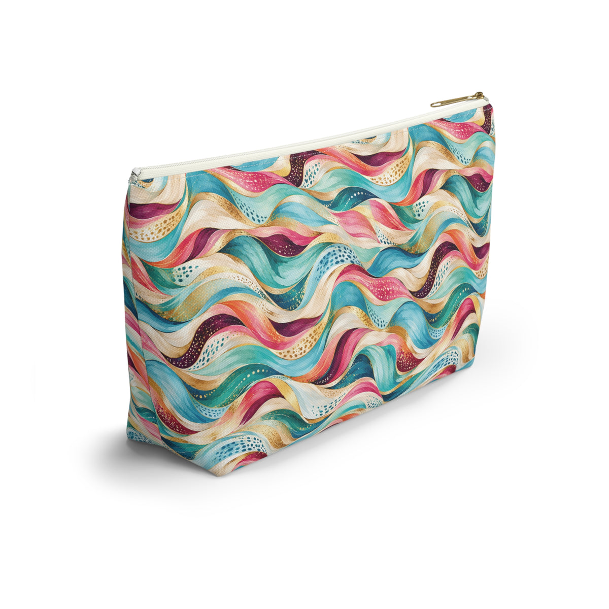 Wavy Rainbow Accessory Pouch – T-Bottom Cosmetic & Travel Organizer