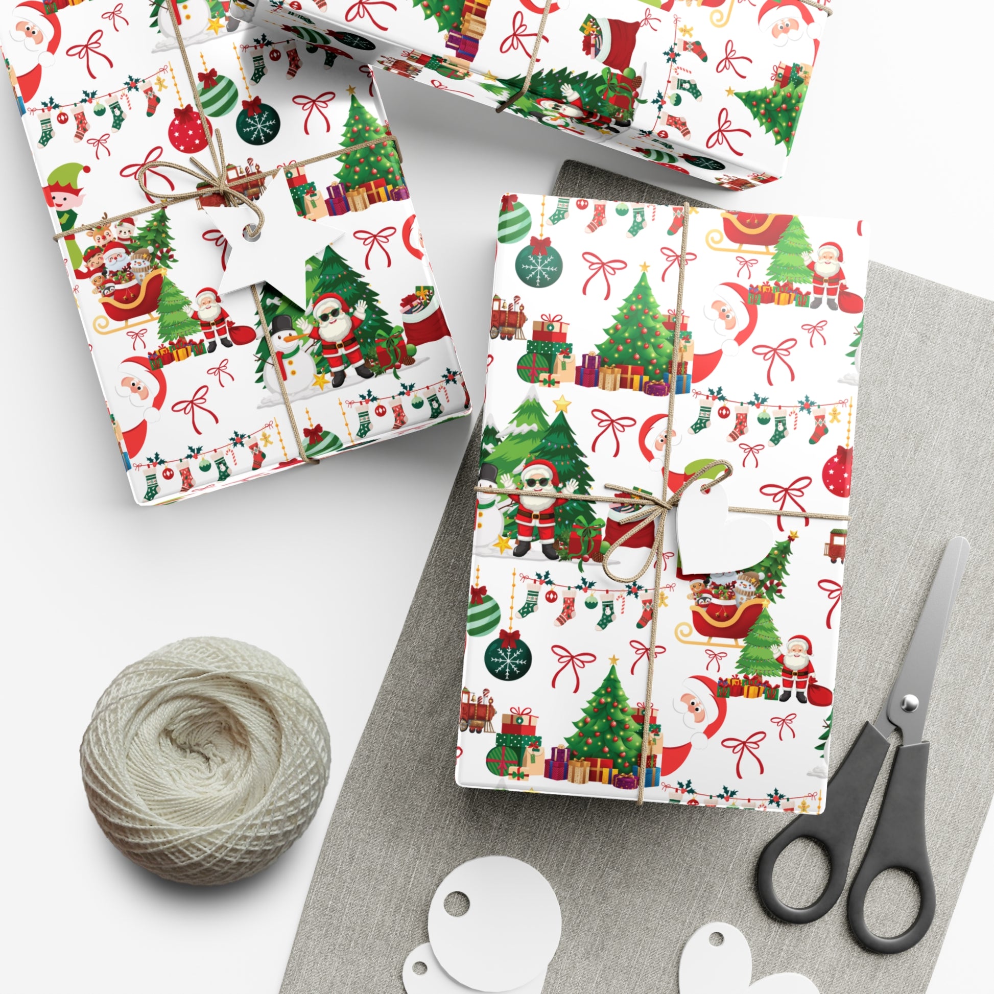 Fun Santa Christmas Theme Wrapping Paper Premium Festive Gift Wrap Roll, Classic Holiday Design, Great for Presents, Durable, Vibrant, and Perfect for Seasonal Gifting