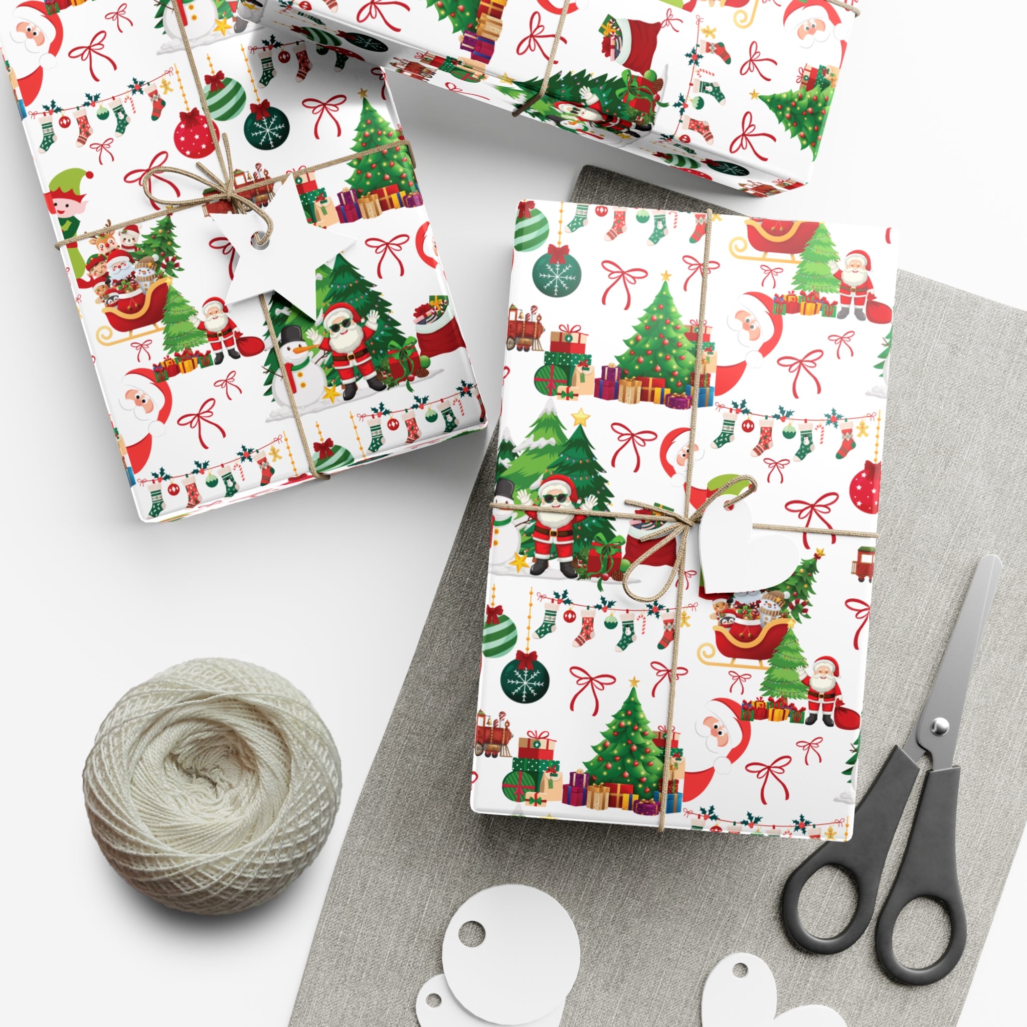 Fun Santa Christmas Theme Wrapping Paper Premium Festive Gift Wrap Roll, Classic Holiday Design, Great for Presents, Durable, Vibrant, and Perfect for Seasonal Gifting