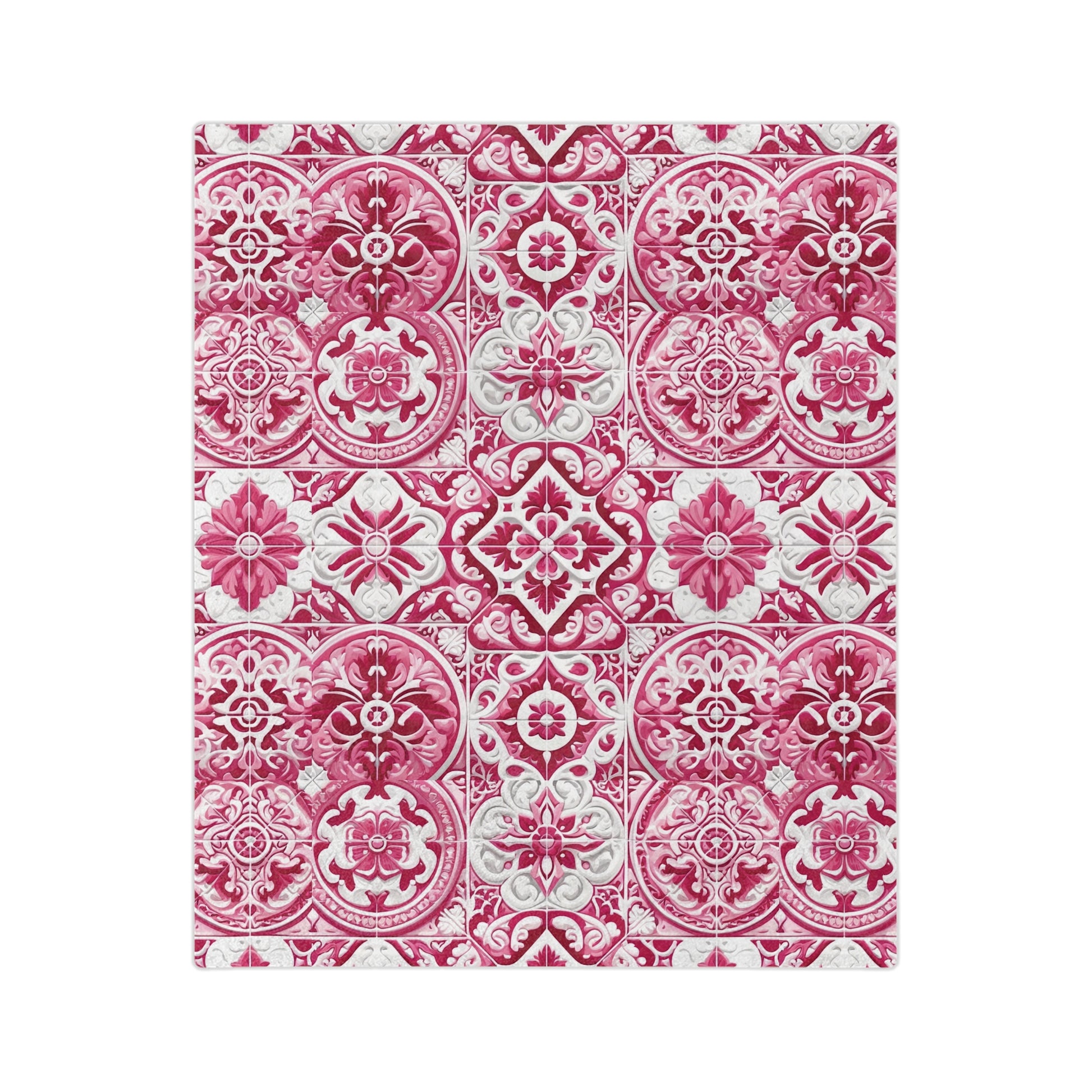 Pink Throw Ultra-Soft Minky Blanket Cozy Comfort Blanket with Pink and White Mediterranean Design for Elegant Home Decor Plush Microfiber for Maximum Comfort Blanket, Perfect for Snuggling Decor, Cozy All-Season Warmth, Housewarming Gift Throw - MRSBYVALLE