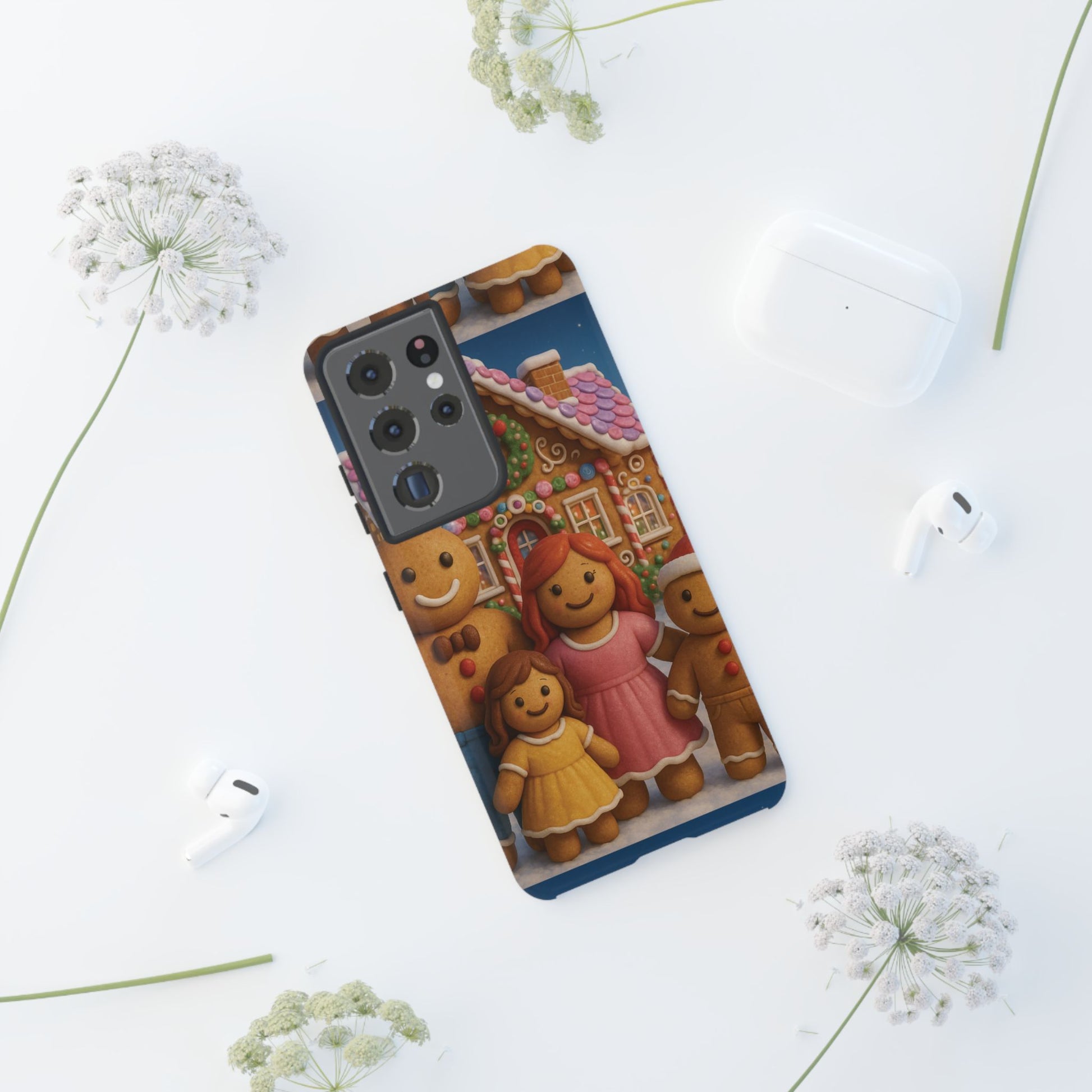 Gingerbread Family Aesthetic Phone Case Vintage-Inspired Design with Christmas theme  Style Cover for iPhone & Samsung Models Galaxy