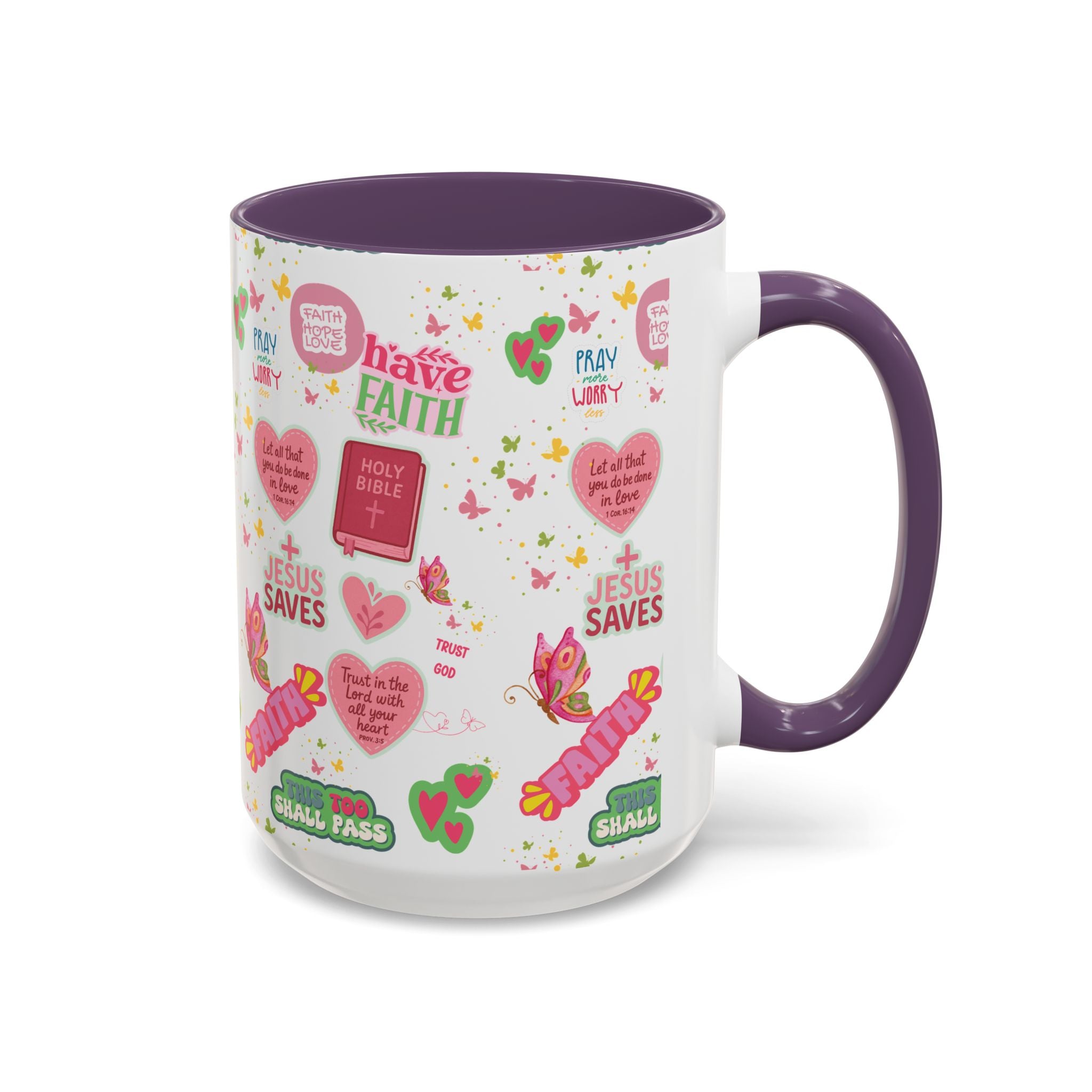 Commencez votre journée avec la foi | Mug chrétien avec verset biblique | Cadeau inspirant pour chrétiens | Mug à café en céramique 325 ml et 443 ml Matins de printemps douillets