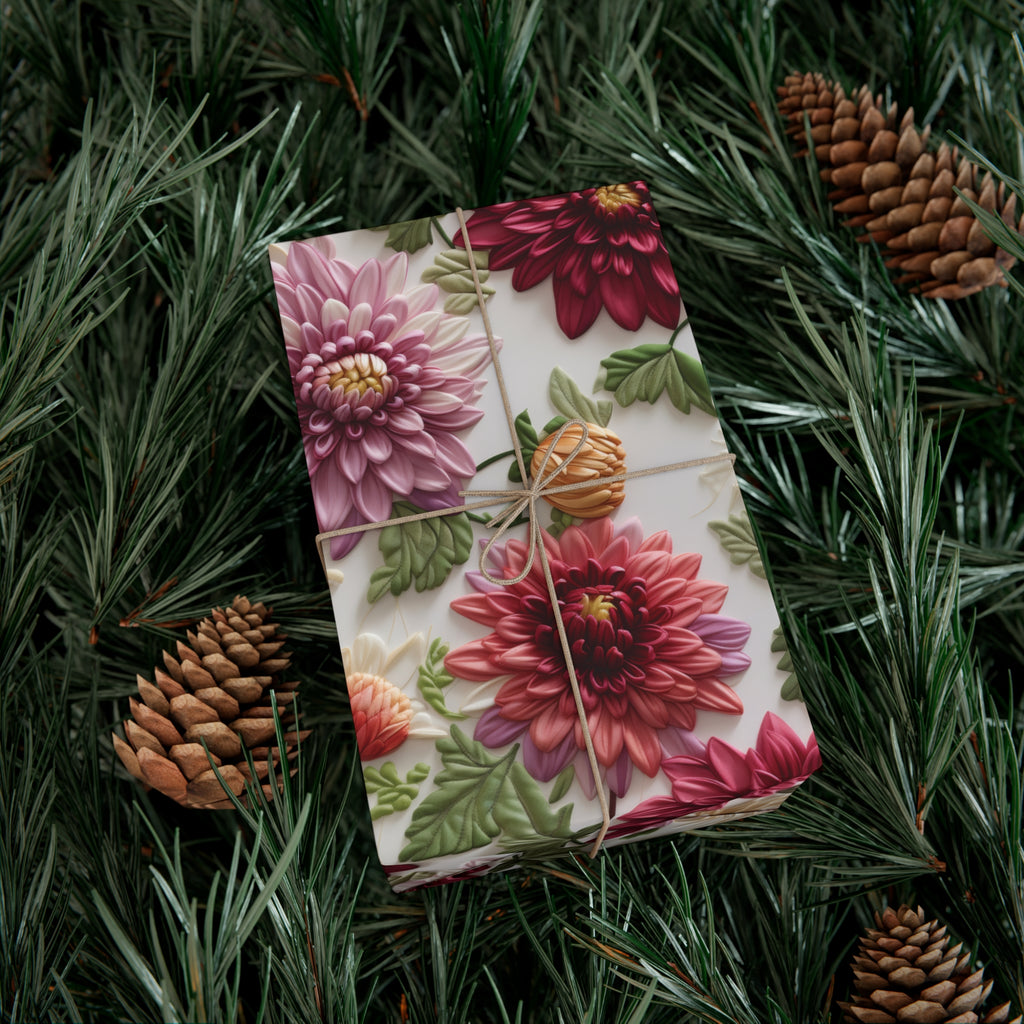 Elegant Fall Floral Wrapping Paper | Autumn-Inspired Gift Wrap with Vibrant Seasonal Blooms | Perfect for Thanksgiving, Birthdays, & Special Occasions | Premium Quality Gifts Moms - MRSBYVALLE
