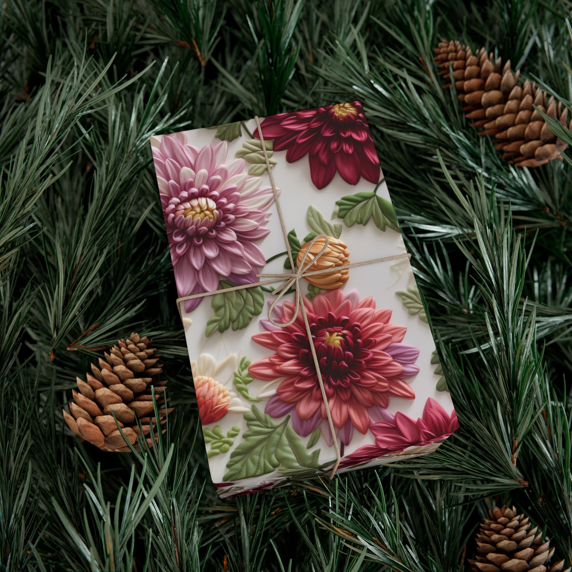 Elegant Fall Floral Wrapping Paper | Autumn-Inspired Gift Wrap with Vibrant Seasonal Blooms | Perfect for Thanksgiving, Birthdays, & Special Occasions | Premium Quality Gifts Moms - MRSBYVALLE