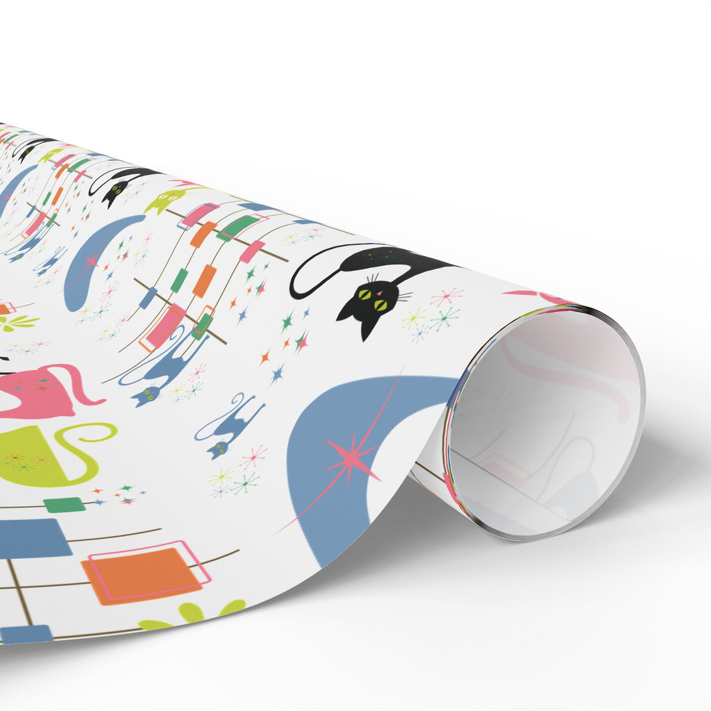 Atomic Kitty Retro Wrapping Paper — Retro Cat Gift Wrap
