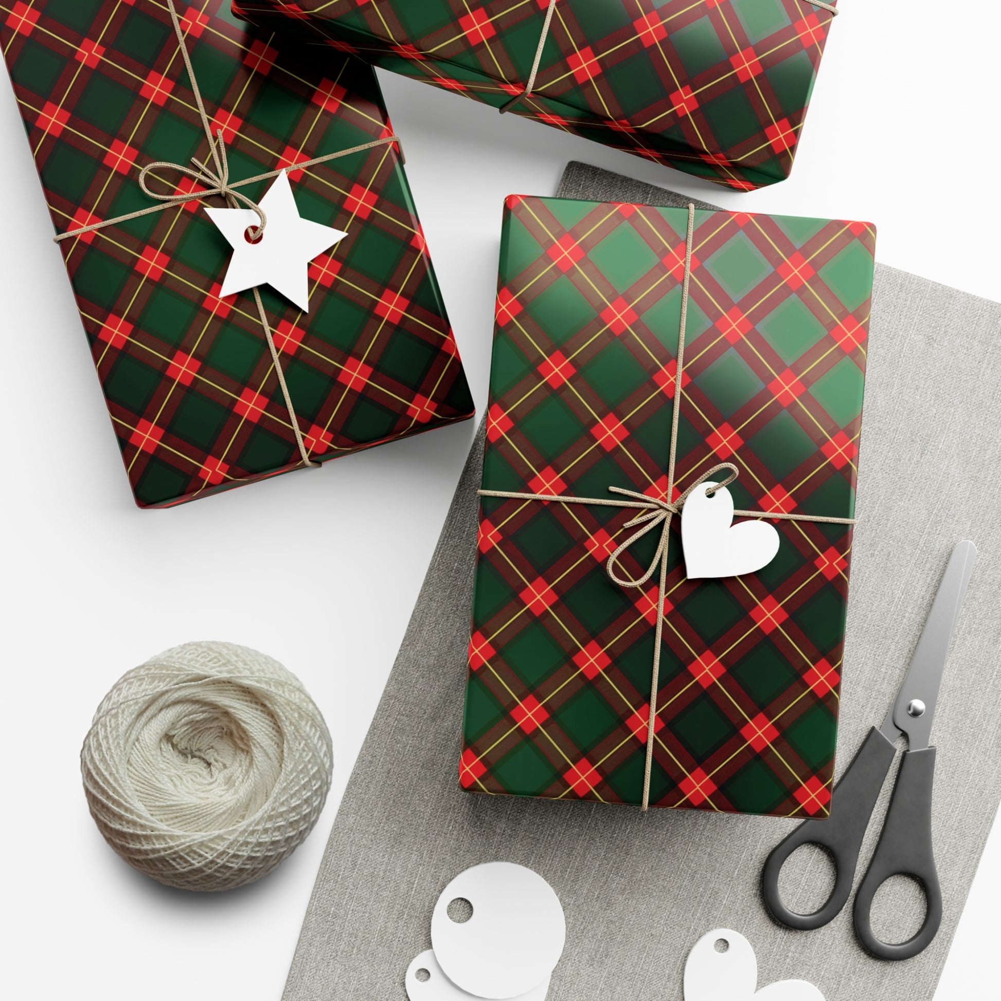 Festive Red & Green Plaid Wrapping Paper - Classic Holiday Gift Wrap for Christmas Presents, Adds Seasonal Charm, Premium Quality Wrapping for All Gifts - MRSBYVALLE