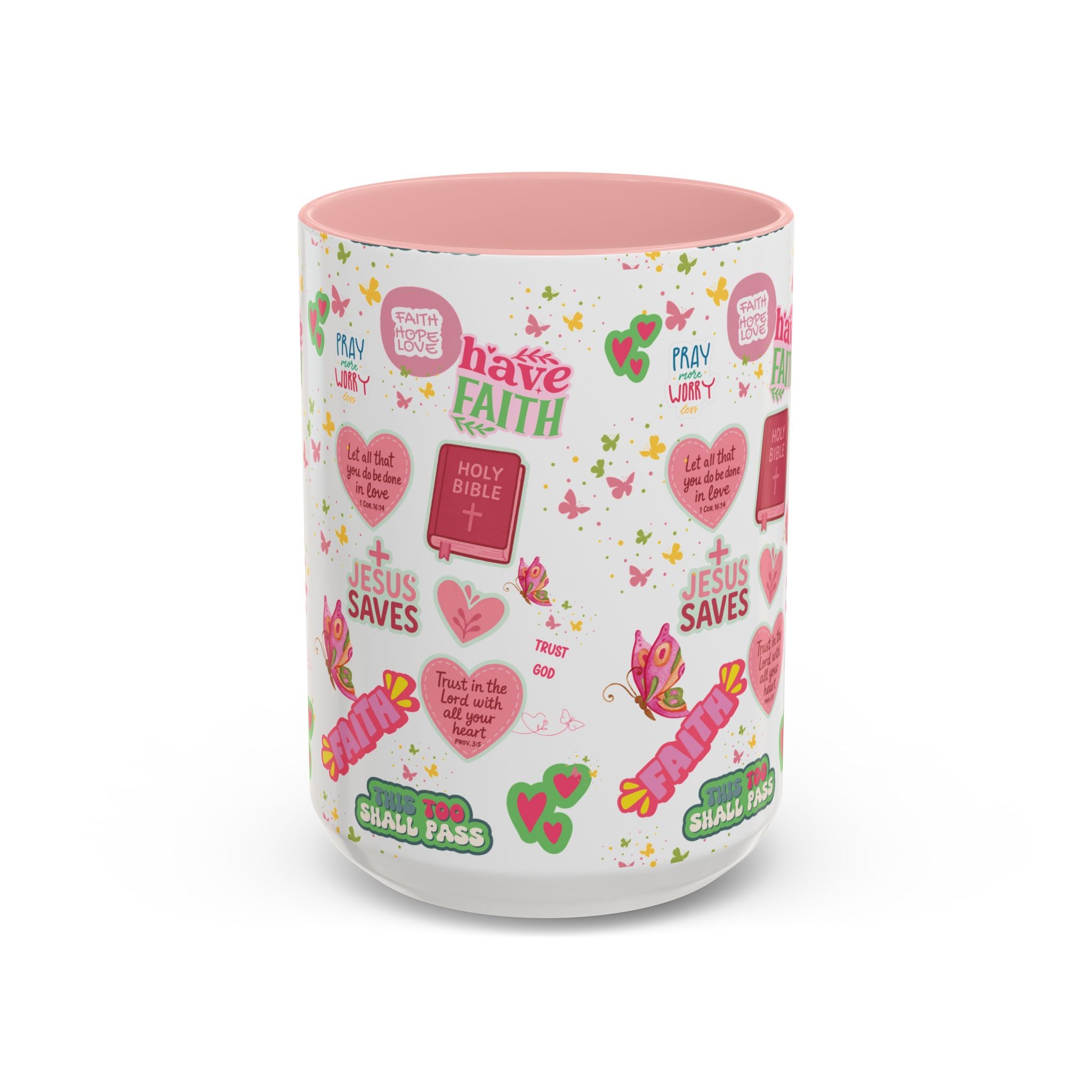Commencez votre journée avec la foi | Mug chrétien avec verset biblique | Cadeau inspirant pour chrétiens | Mug à café en céramique 325 ml et 443 ml Matins de printemps douillets
