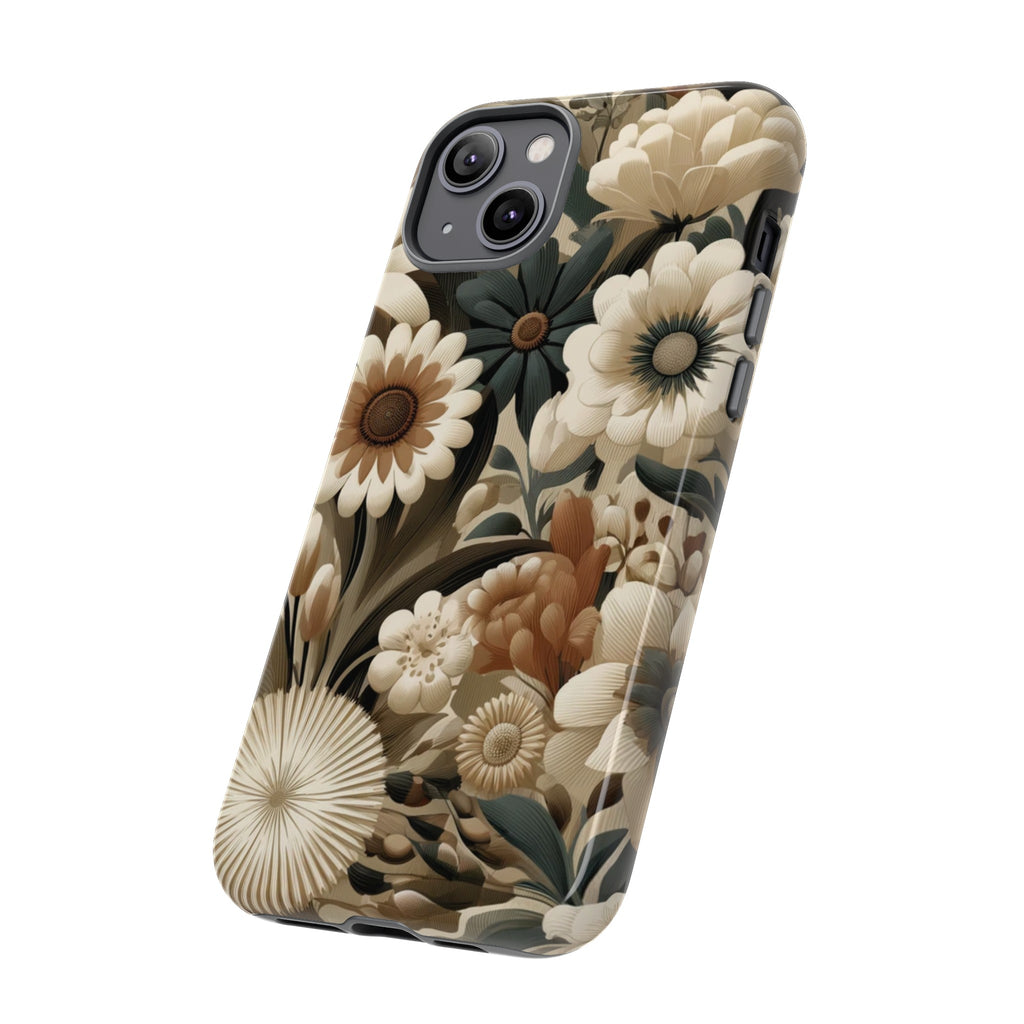 Mid-century Modern Floral Phone Case Durable for iPhone Samsung Gift iPhone 15, 14, 13 Samsung Pixel Gift for Mom Accessory Gift for Her