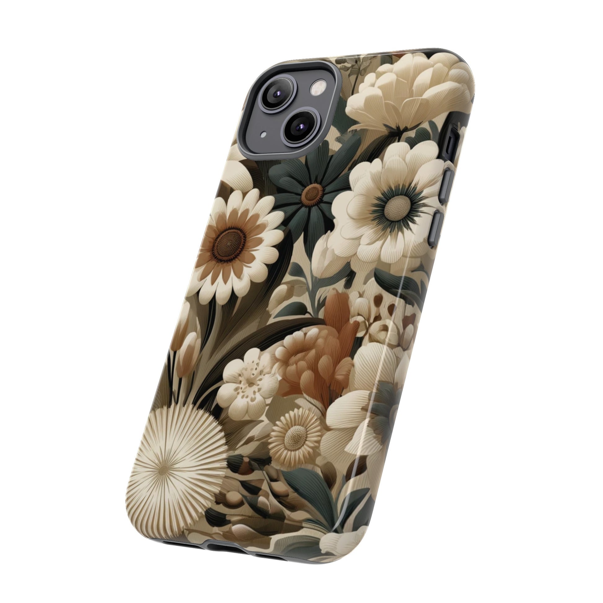 Mid-century Modern Floral Phone Case Durable for iPhone Samsung Gift iPhone 15, 14, 13 Samsung Pixel Gift for Mom Accessory Gift for Her