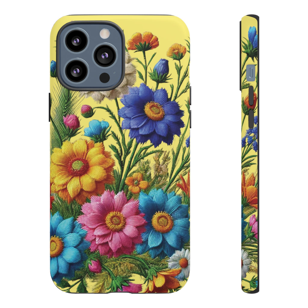 Phone Case Yellow Bright Floral Protective Phone Case Gift for Her Phone 15, Samsung iPhone Samsung  iPhone 15, Samsung iPhone Samsung Accessory Gift for Her