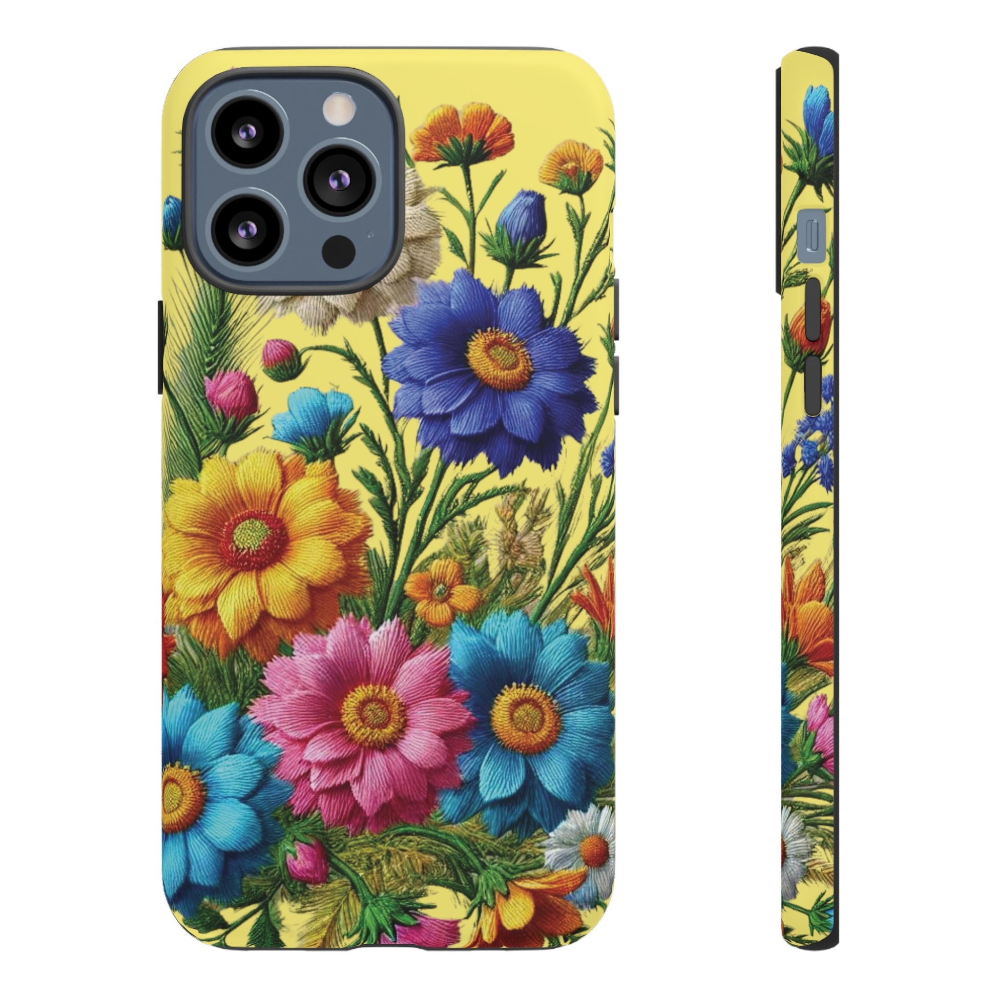 Phone Case Yellow Bright Floral Protective Phone Case Gift for Her Phone 15, Samsung iPhone Samsung  iPhone 15, Samsung iPhone Samsung Accessory Gift for Her
