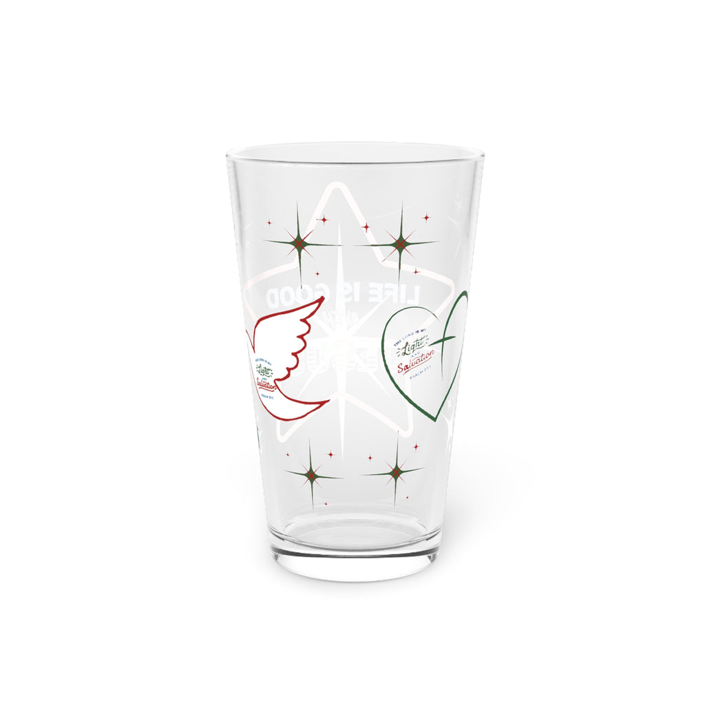 Life Is Good with Jesus 16oz Pint Glass – Christian Glassware for Faith & Inspiration | Perfect for Water, Juice & More – Unique Religious Gift Idea