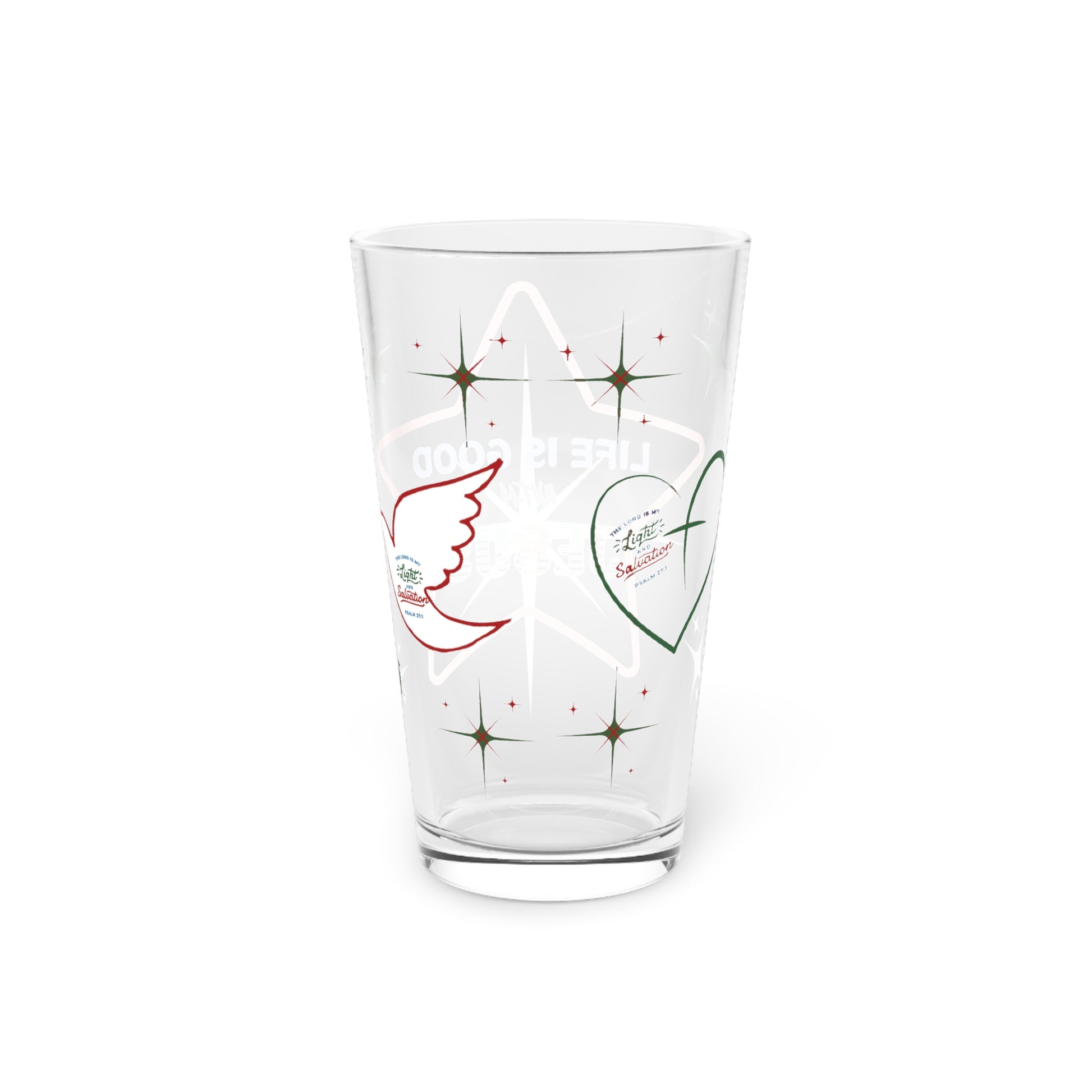 Life Is Good with Jesus 16oz Pint Glass – Christian Glassware for Faith & Inspiration | Perfect for Water, Juice & More – Unique Religious Gift Idea
