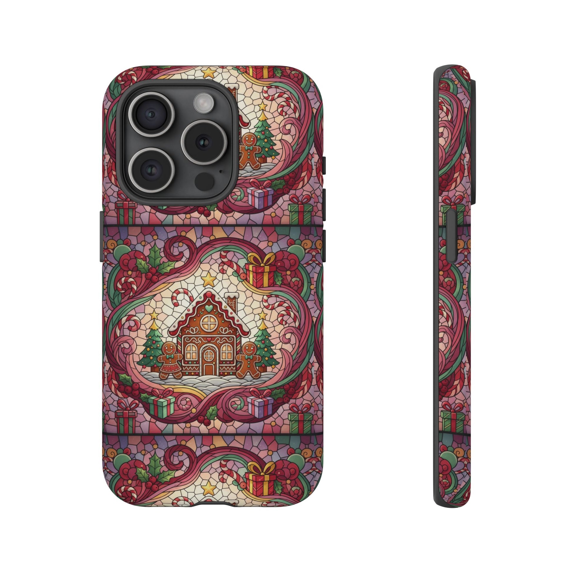 iPhone Case 17, 16  Gingerbread Stained Glass Tough Case Samsung perfect phone case