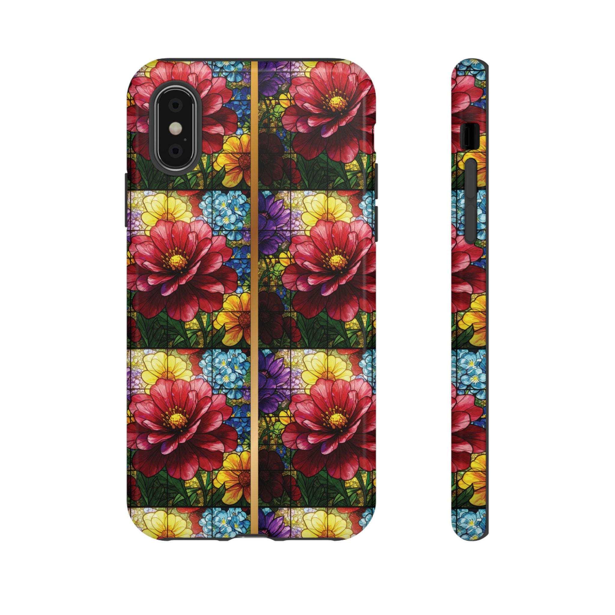 Stained Glass Illusion Floral Phone Case  3D Colorful Flower Design, Protective Christian Gift, Fits iPhone, Samsung, Google Pixel