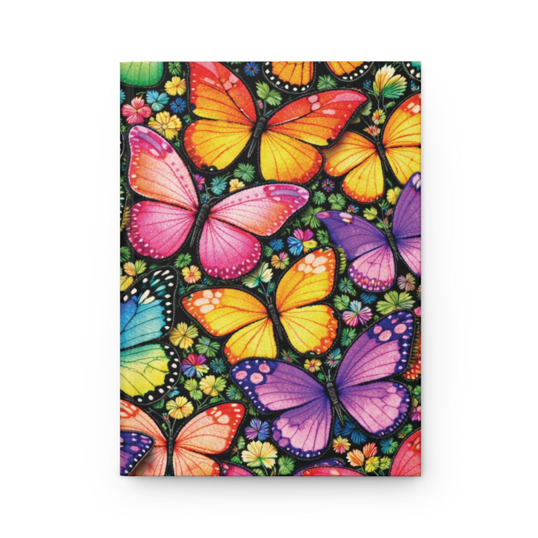 Bright Beautiful Butterflies Hardcover Journal — Floral Butterfly Notebook for Writing & Notes