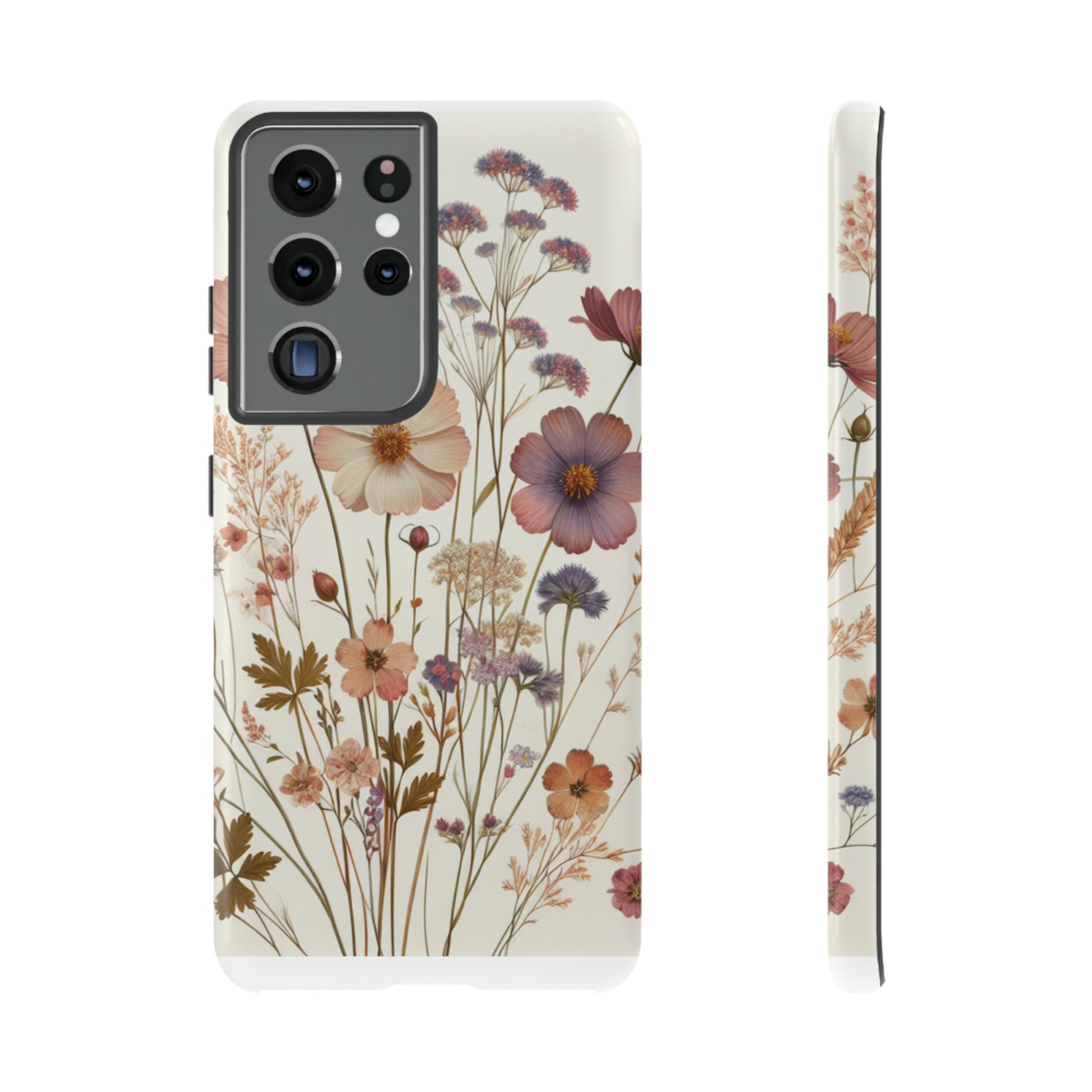 Wildflower Boho Luxury Phone Tough Case Floral Elegant Durable Stylish for Modern Devices iPhone 15, Samsung iPhone Samsung Accessory Gift for Her.