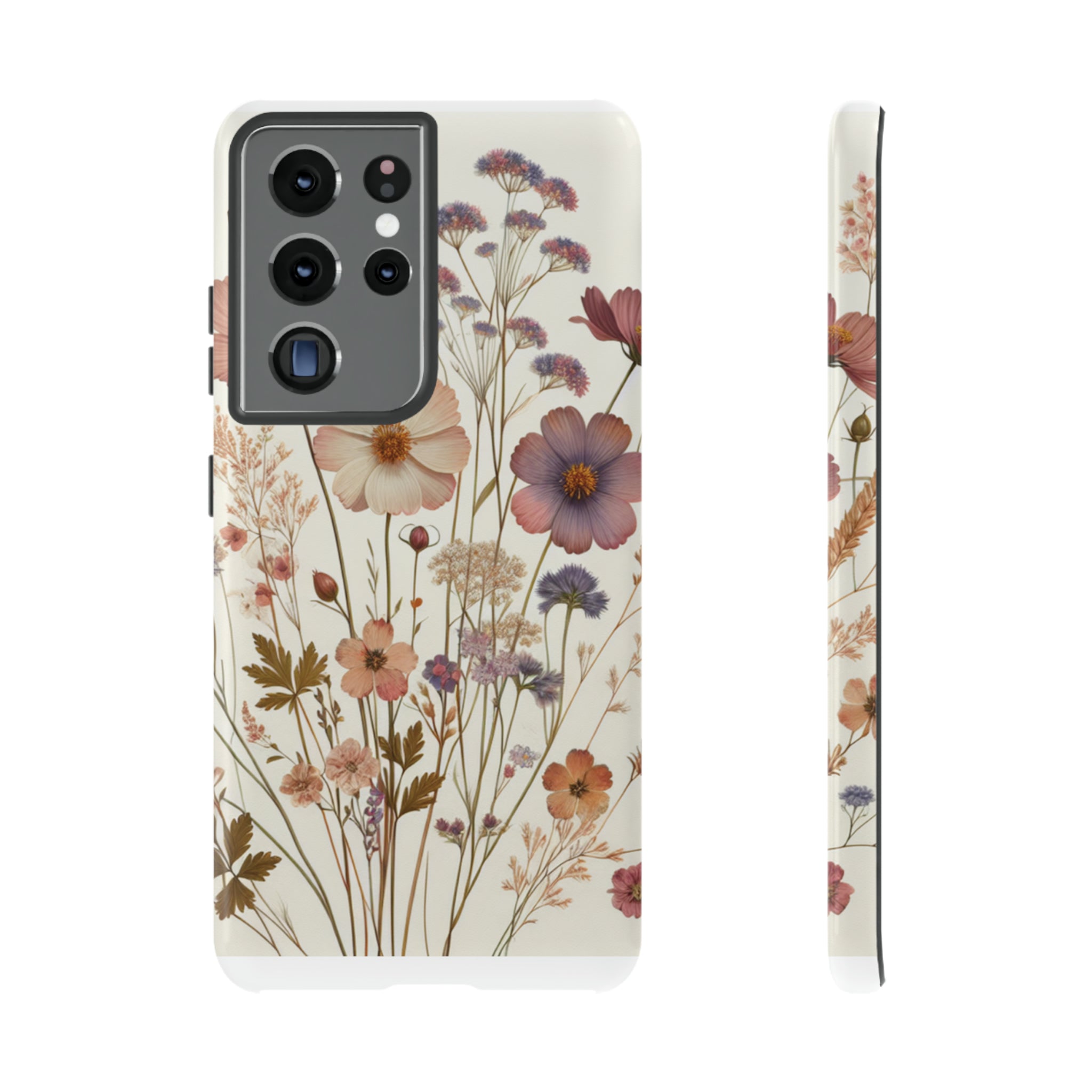 Wildflower Boho Luxury Phone Tough Case Floral Elegant Durable Stylish for Modern Devices iPhone 15, Samsung iPhone Samsung Accessory Gift for Her.