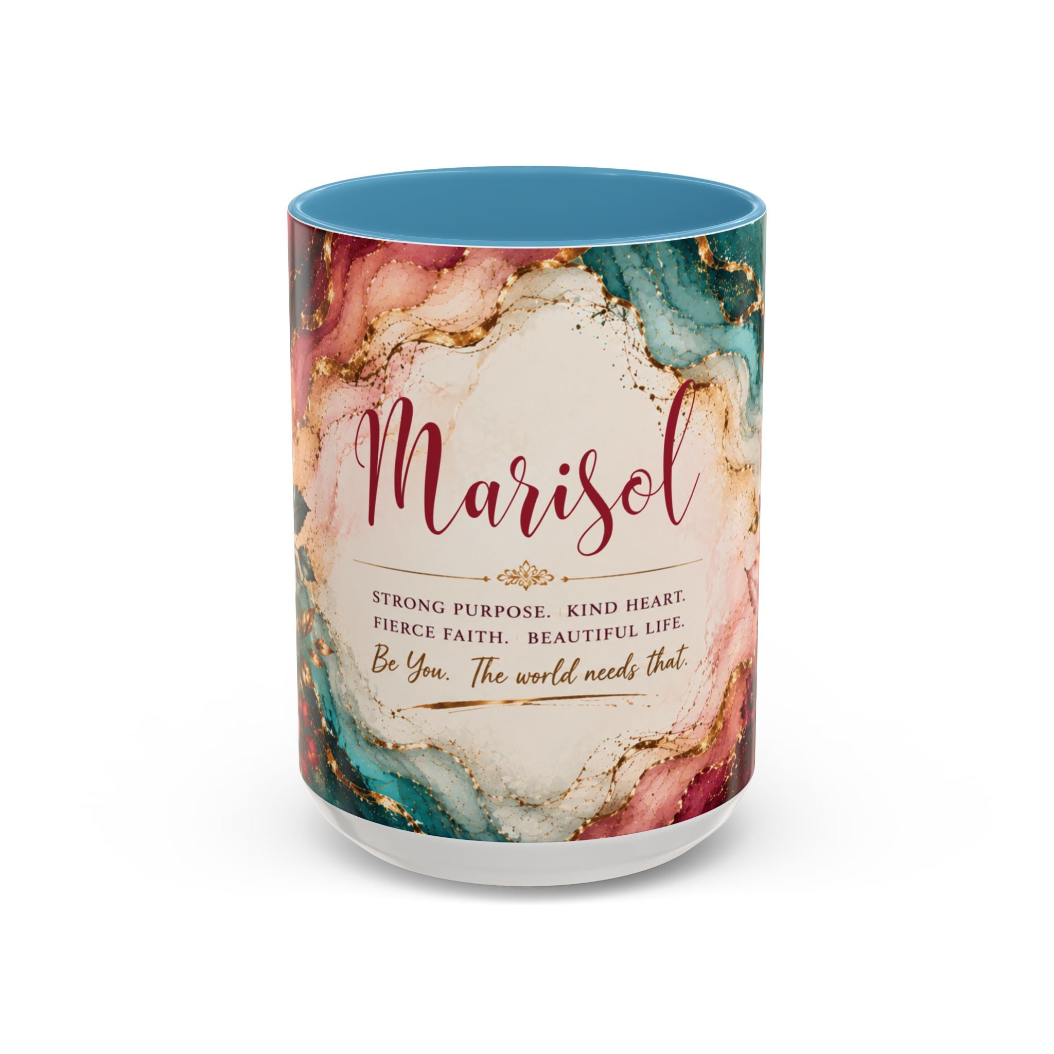 Personalized Name Mug for Women, Inspirational Color Handle Coffee Mug, 11 oz or 15 oz Gift for Her