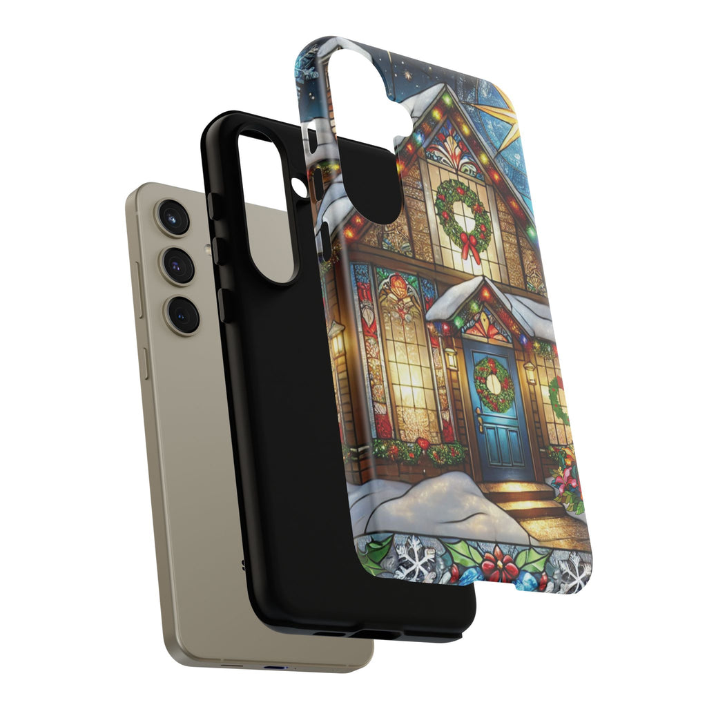 Stain Glass Christmas Phone Case Unique Holiday Protection for Your Device | Stylish & Durable Cover Gift for Her Phone 15, Samsung iPhone Samsung Accessory Gift for Her