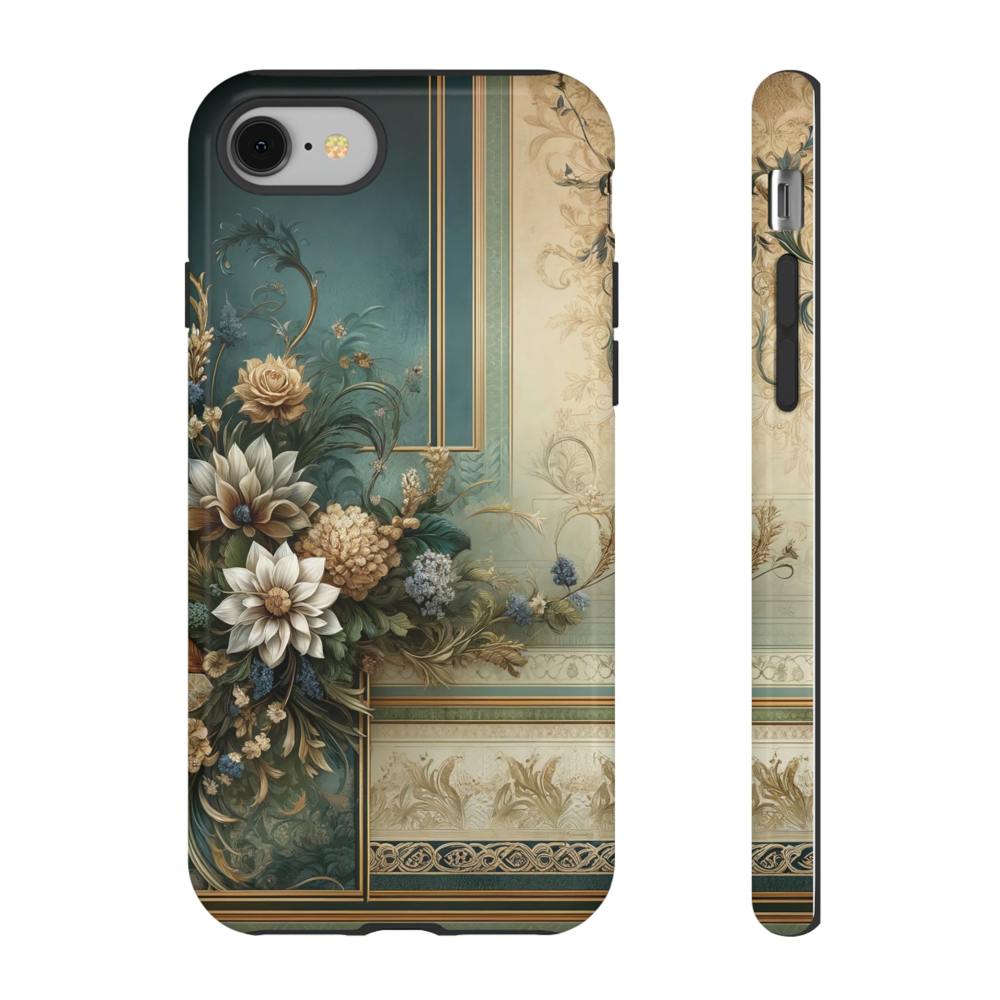 Victorian Floral Boho Luxury Phone Tough Case Floral Elegant Durable Stylish for Modern Devices iPhone 15, Samsung iPhone Samsung Accessory Gift for Her.