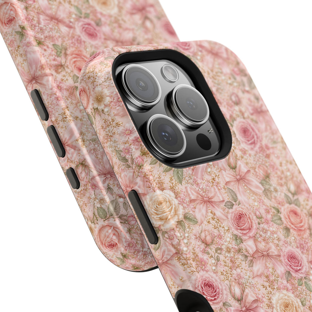Floral Rose Pattern Magnetic Impact-Resistant Phone Case iPhone and Samsung