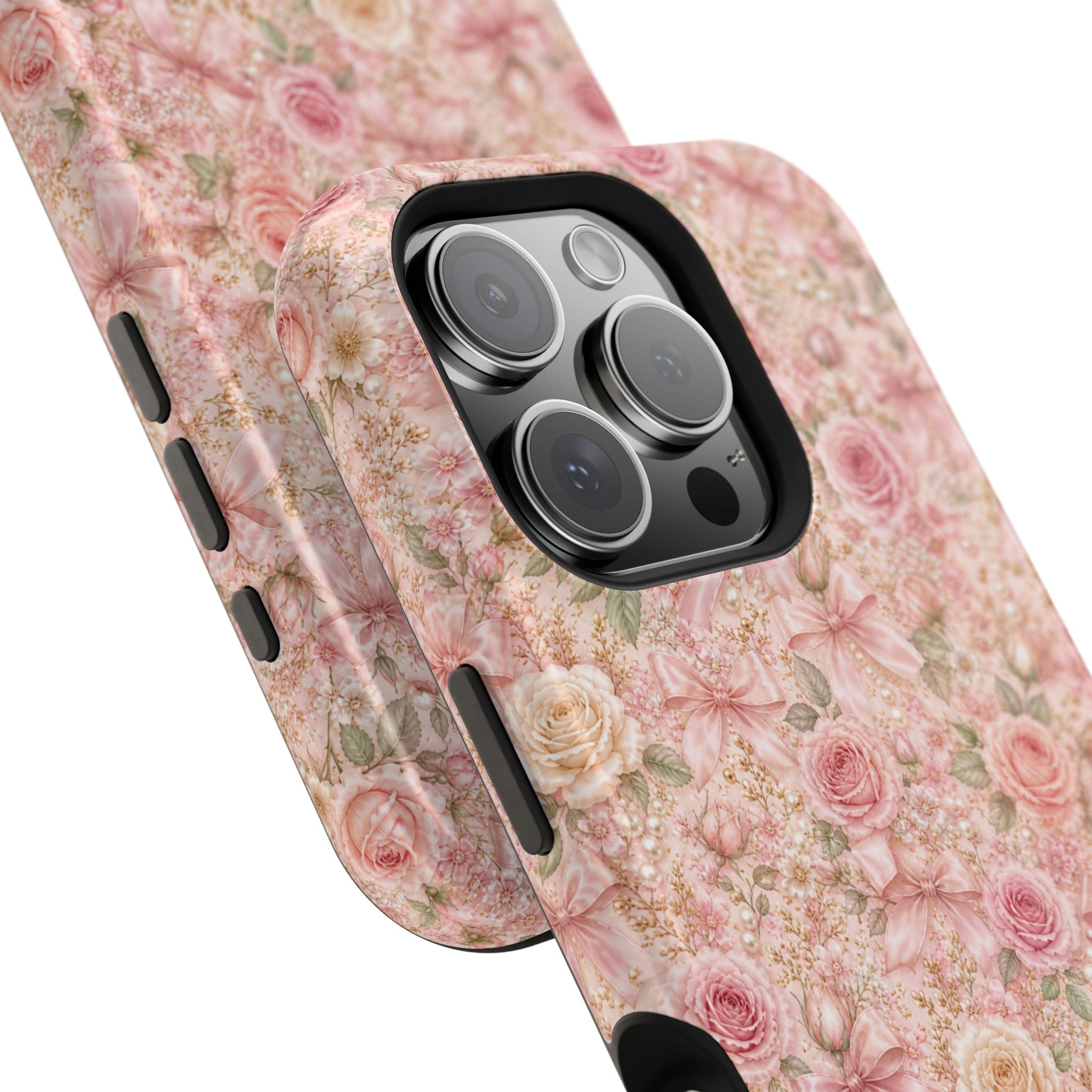 Floral Rose Pattern Magnetic Impact-Resistant Phone Case iPhone and Samsung