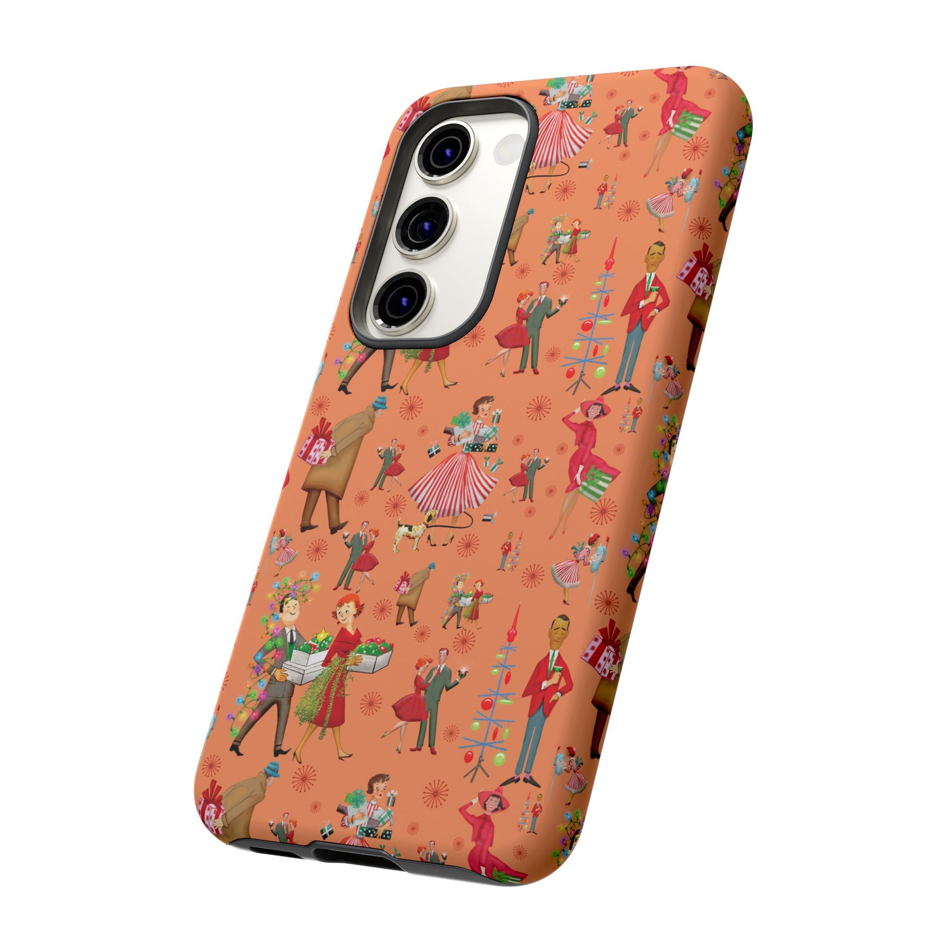 Retro Christmas 50s Phone Case Unique Holiday Protection for Your Device | Stylish & Durable Cover Gift for Her Phone 17, 16, 15, Samsung iPhone Accessory Gift for Her