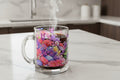 Mug en verre floral éclatant, 295 ml | Tasse à café ou à thé à motif floral, cadeau pour maman, anniversaire