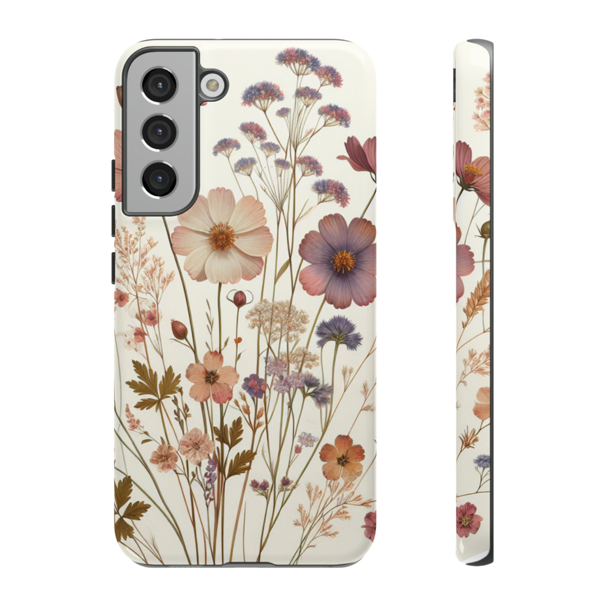 Wildflower Boho Luxury Phone Tough Case Floral Elegant Durable Stylish for Modern Devices iPhone 15, Samsung iPhone Samsung Accessory Gift for Her.