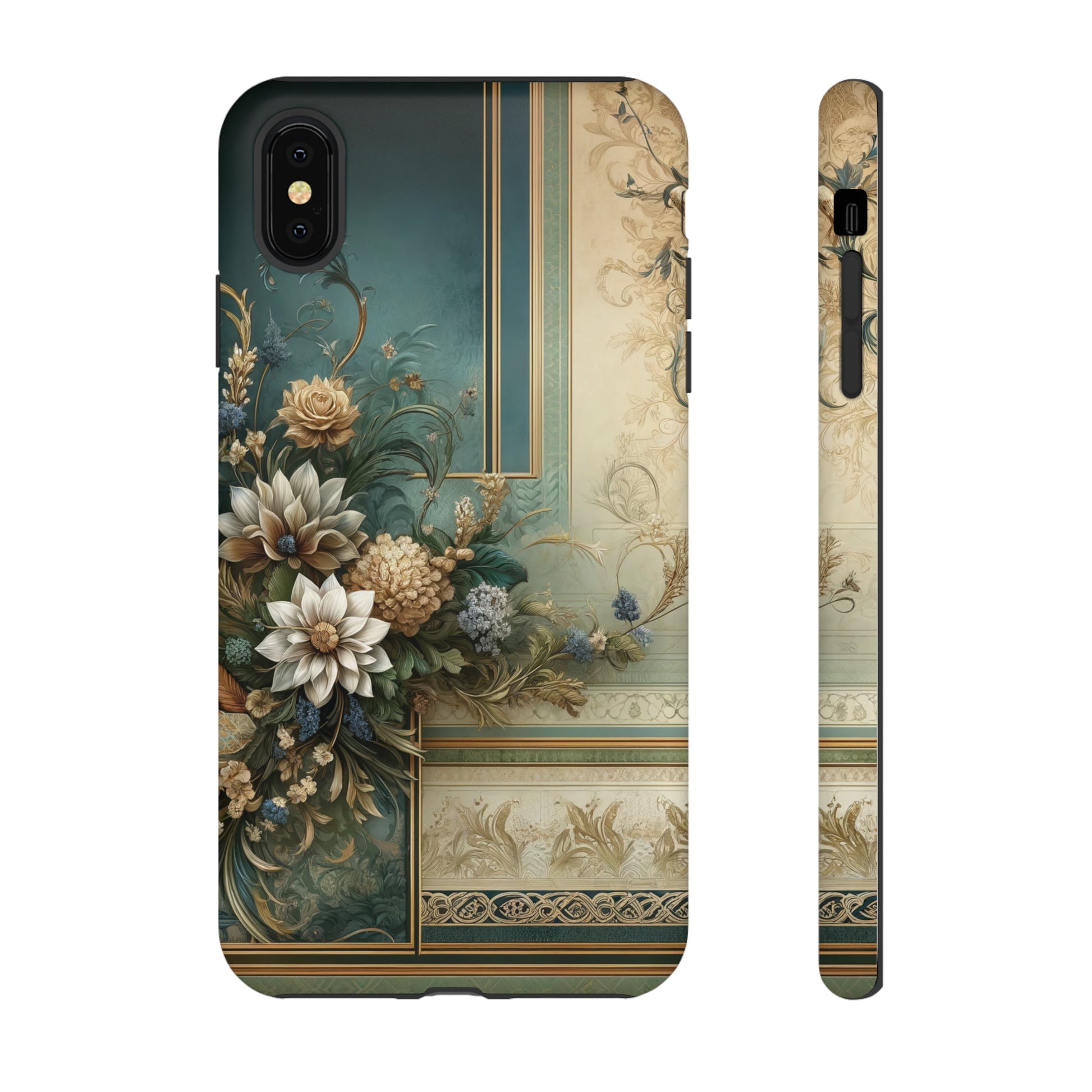 Victorian Floral Boho Luxury Phone Tough Case Floral Elegant Durable Stylish for Modern Devices iPhone 15, Samsung iPhone Samsung Accessory Gift for Her.