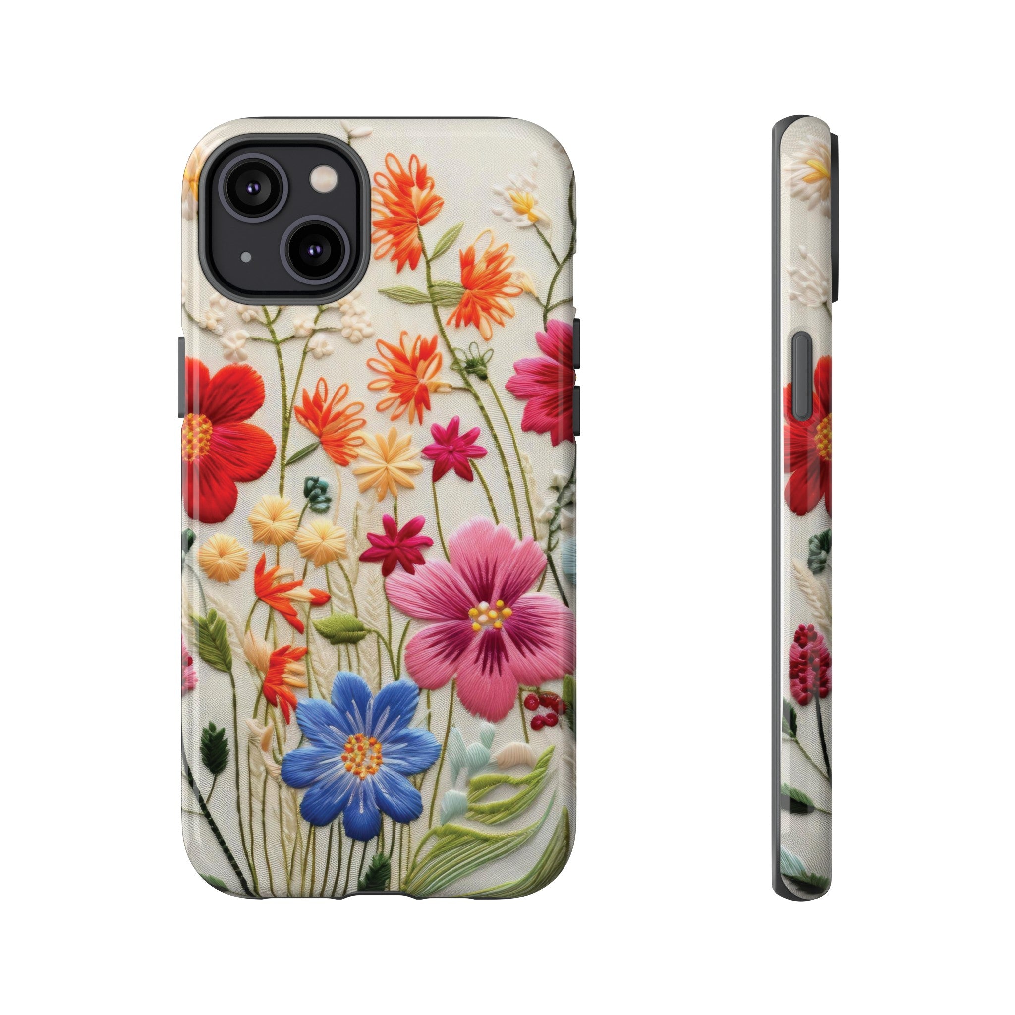 3D Floral Phone Case Elegant Faux Flower Durable for iPhone Samsung Smartphone iPhone 15, 14, 13 Samsung Gift for Mom