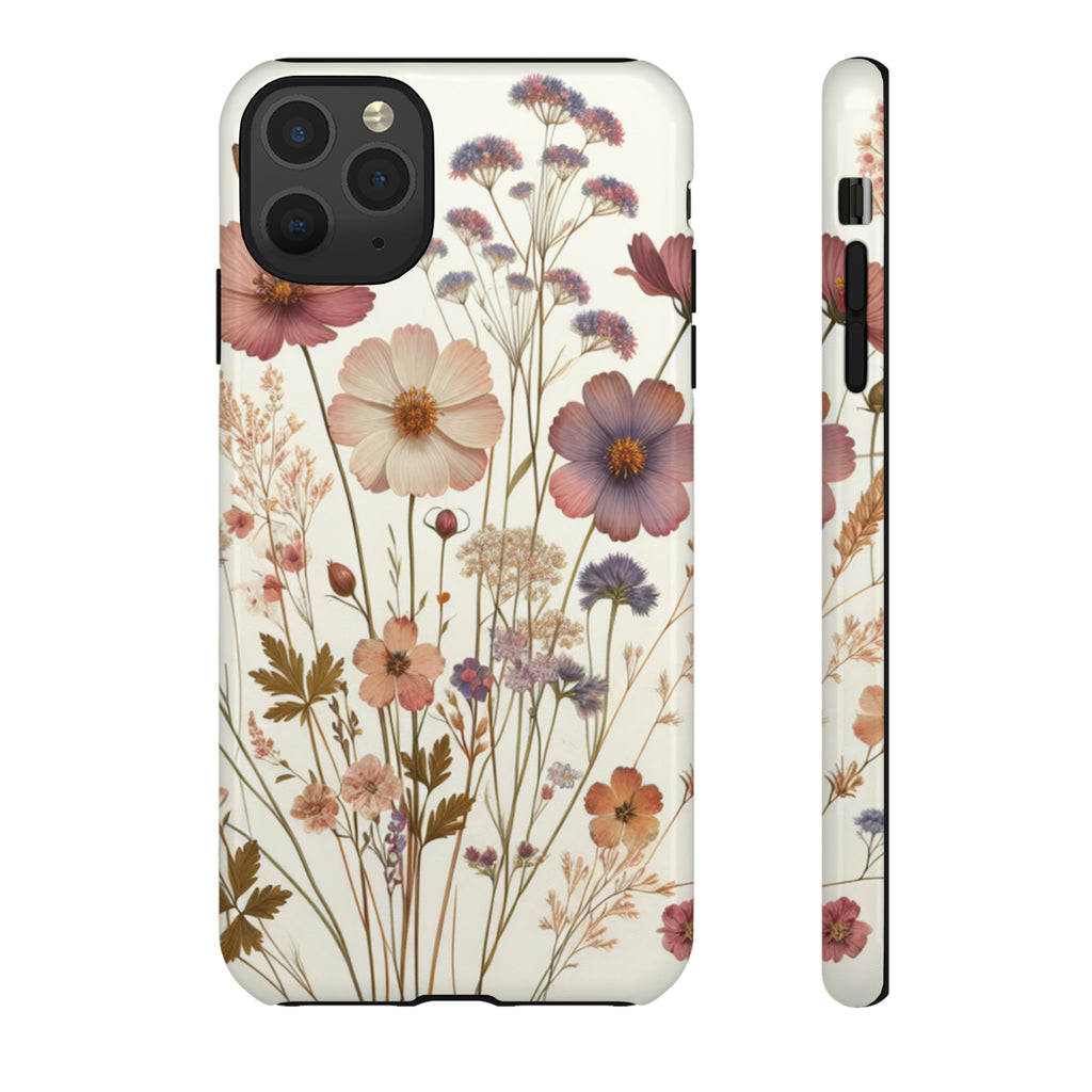 Wildflower Boho Luxury Phone Tough Case Floral Elegant Durable Stylish for Modern Devices iPhone 15, Samsung iPhone Samsung Accessory Gift for Her.