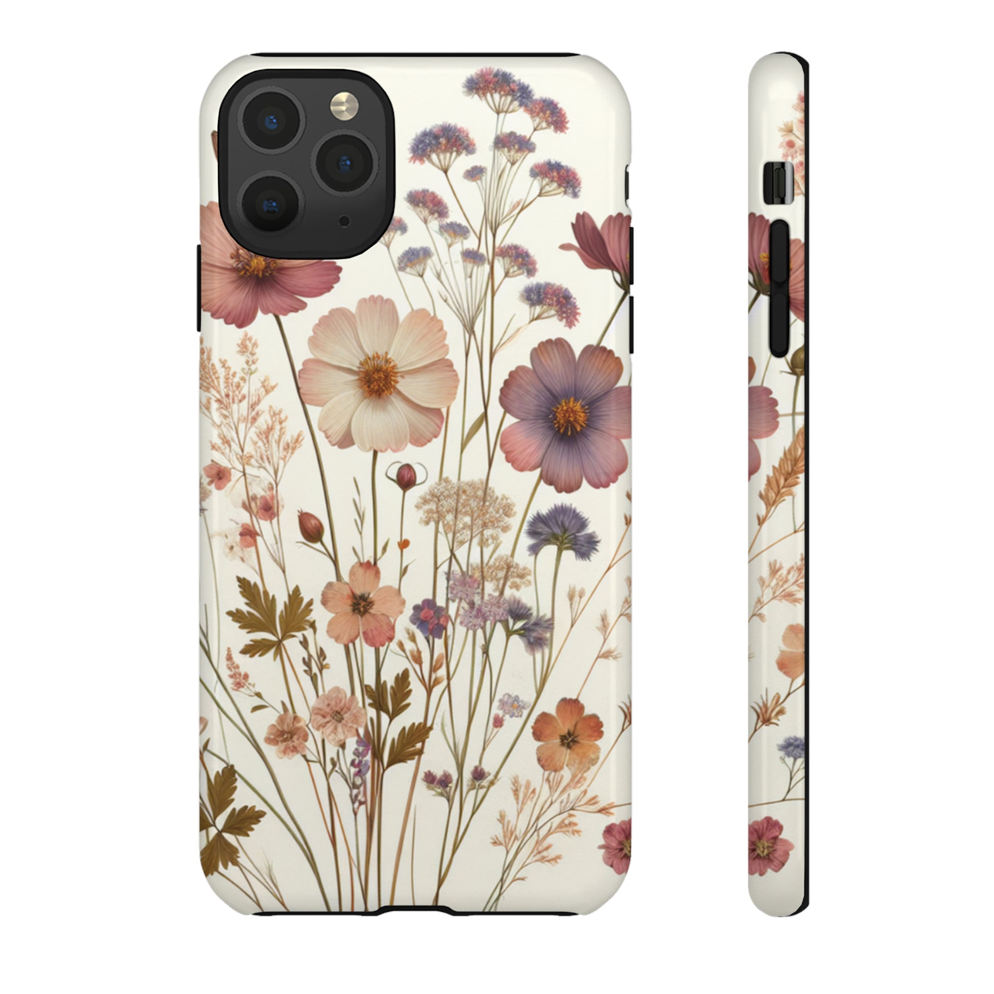 Wildflower Boho Luxury Phone Tough Case Floral Elegant Durable Stylish for Modern Devices iPhone 15, Samsung iPhone Samsung Accessory Gift for Her.
