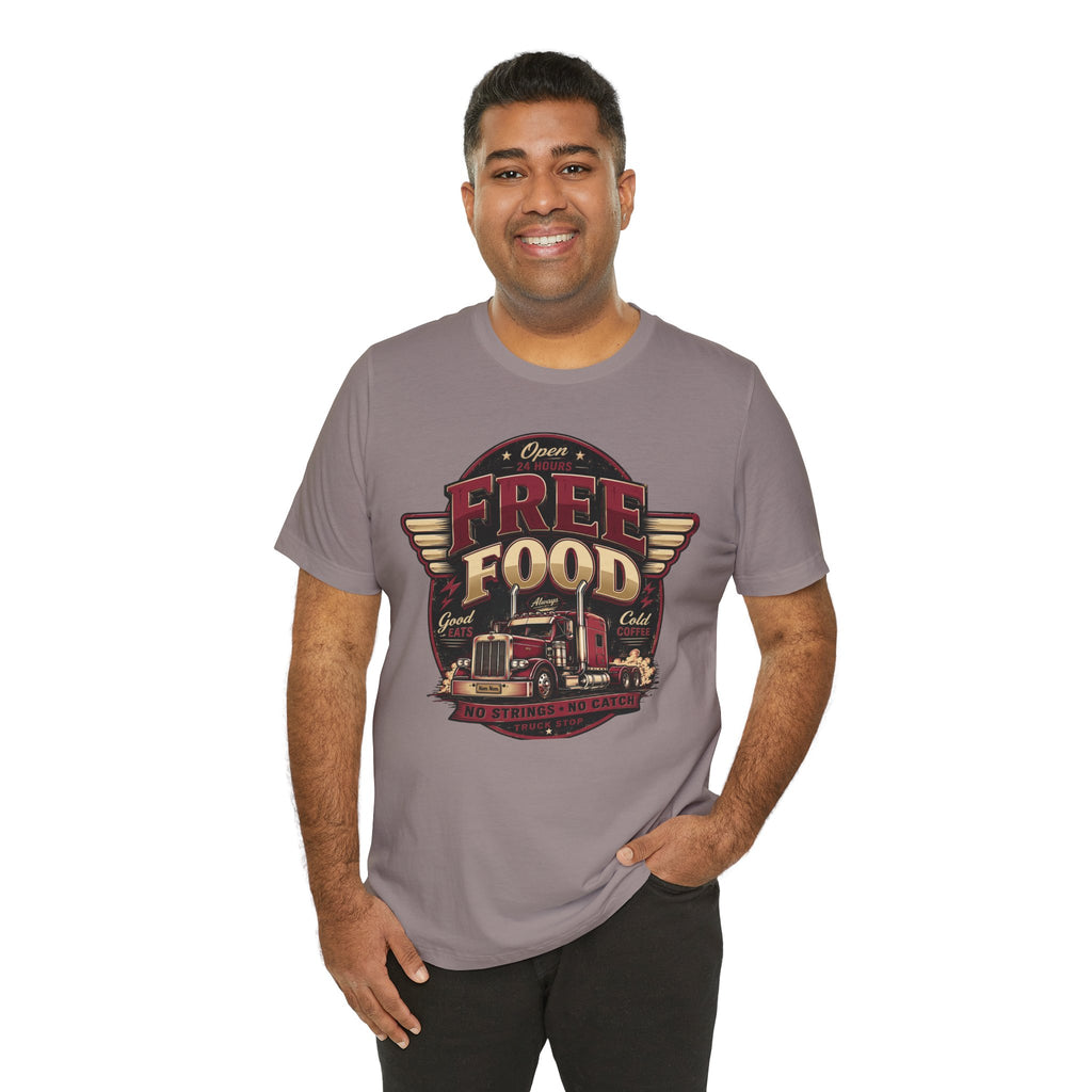 Funny "Free Food" Food Truck T-Shirt Perfect for Dad or Husband