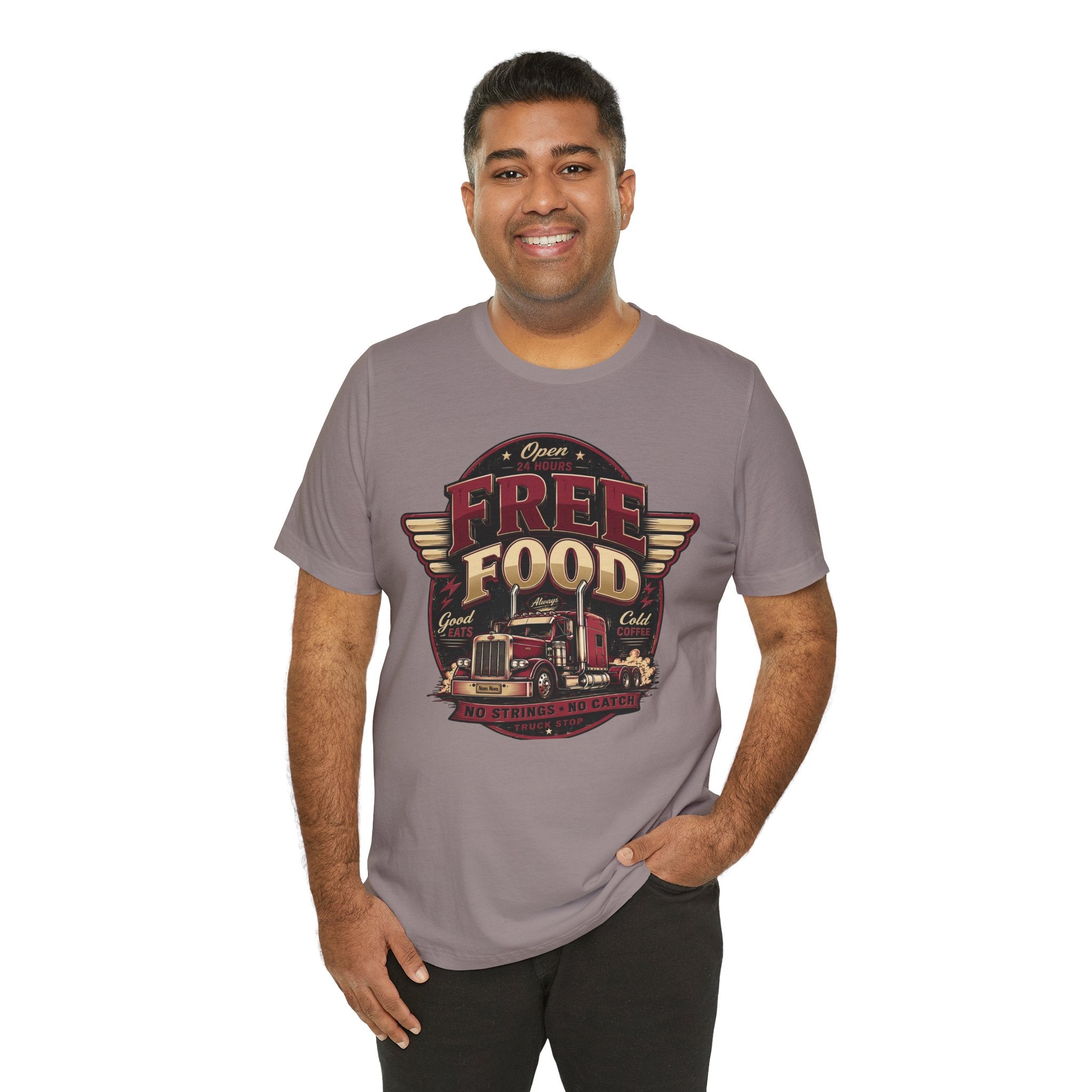 Funny "Free Food" Food Truck T-Shirt Perfect for Dad or Husband