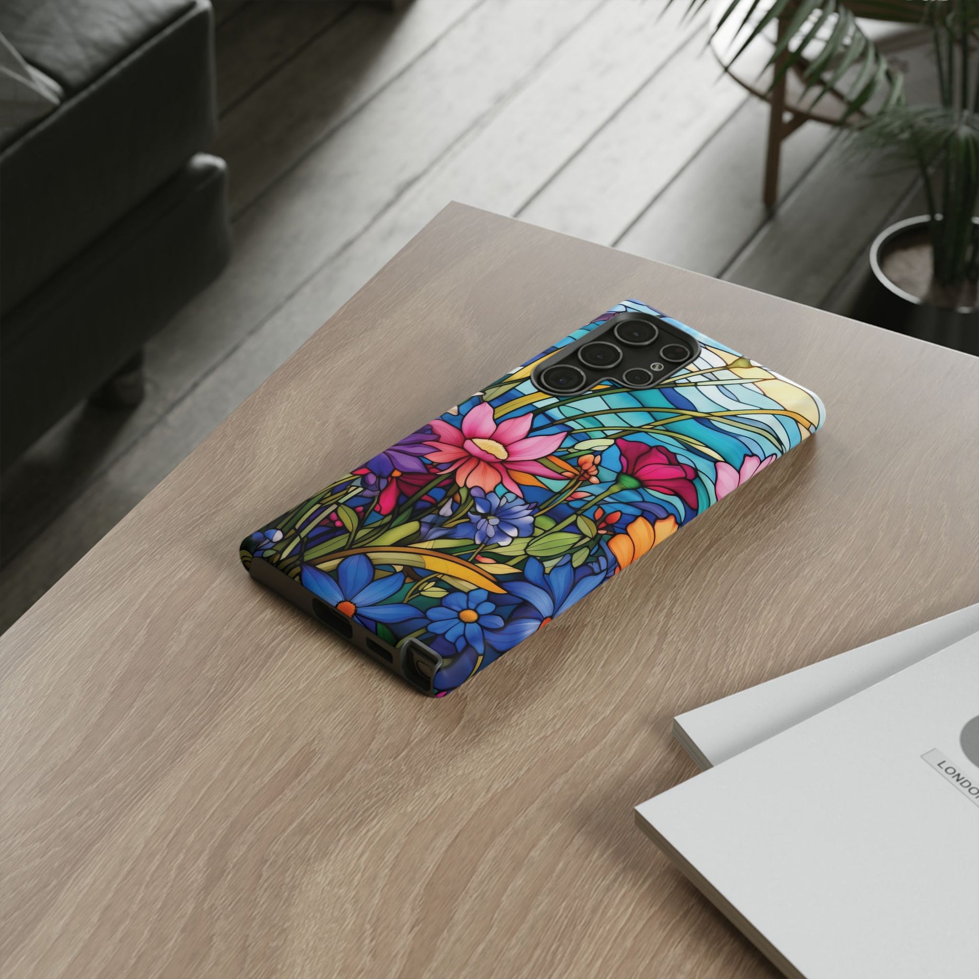 Wildflowers Stain Glass Illusion Phone Case Unique Holiday Protection for Your Device | Stylish & Durable Cover Gift for Her Phone 15, Samsung iPhone Samsung Accessory Gift for Her